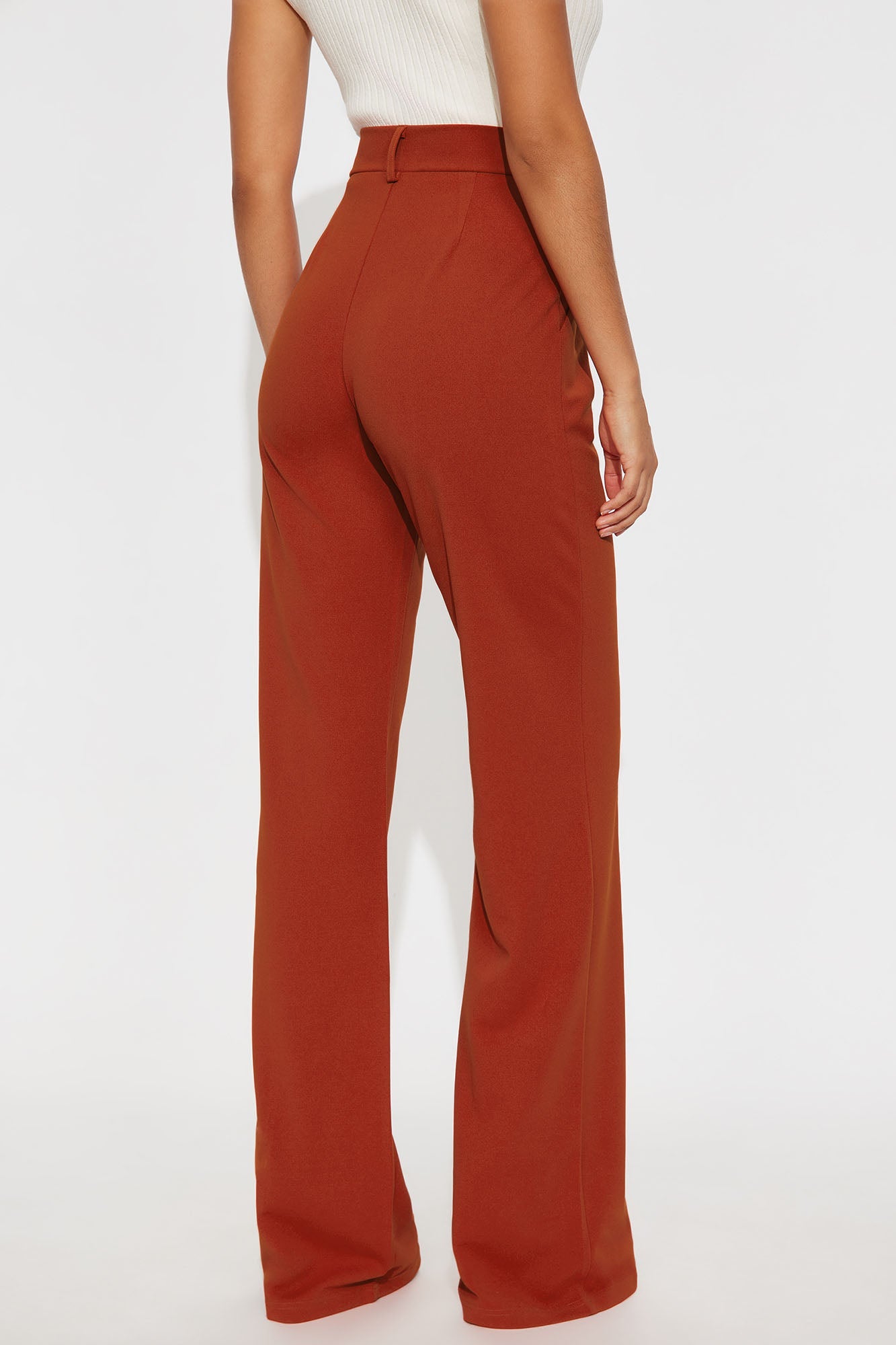 Tall Heidi Wide Leg Trouser Pant - Rust