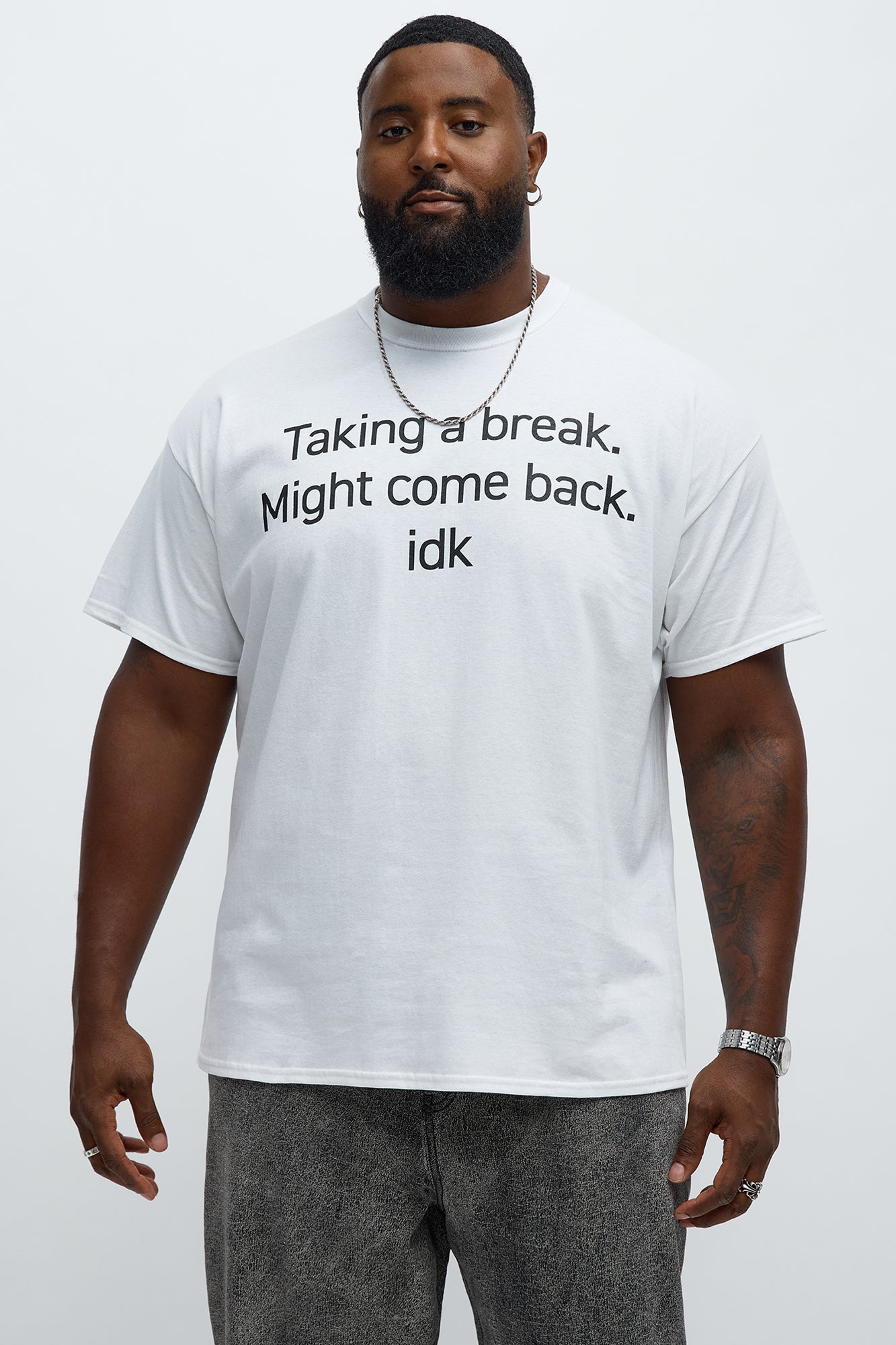 Taking A Break IDK Short Sleeve Tee - White