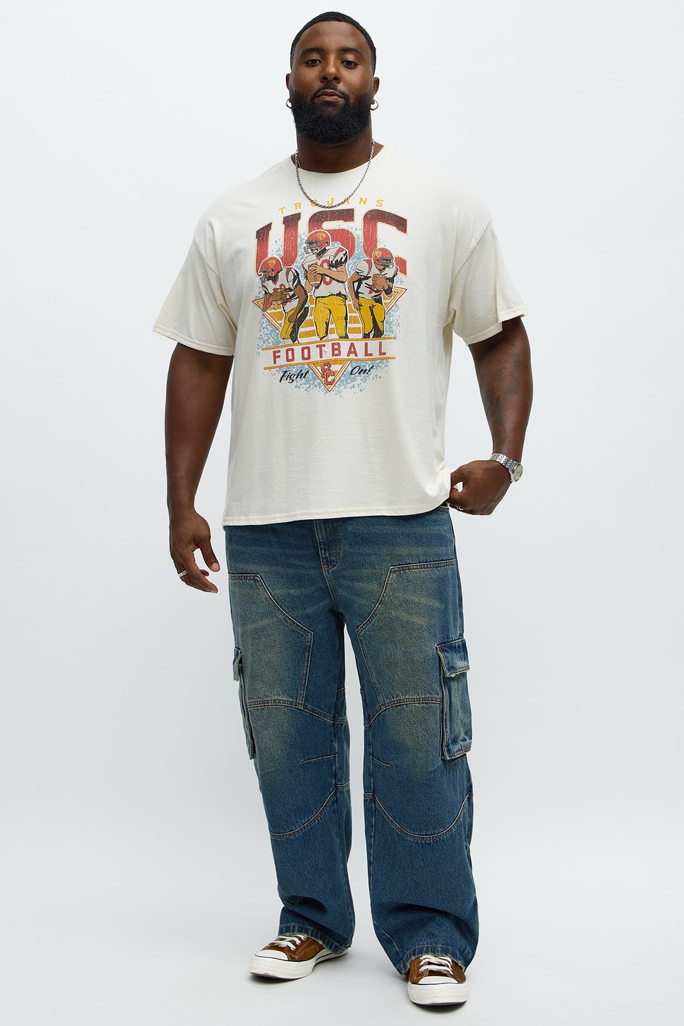 USC Trojans Football Short Sleeve Tee - Natural