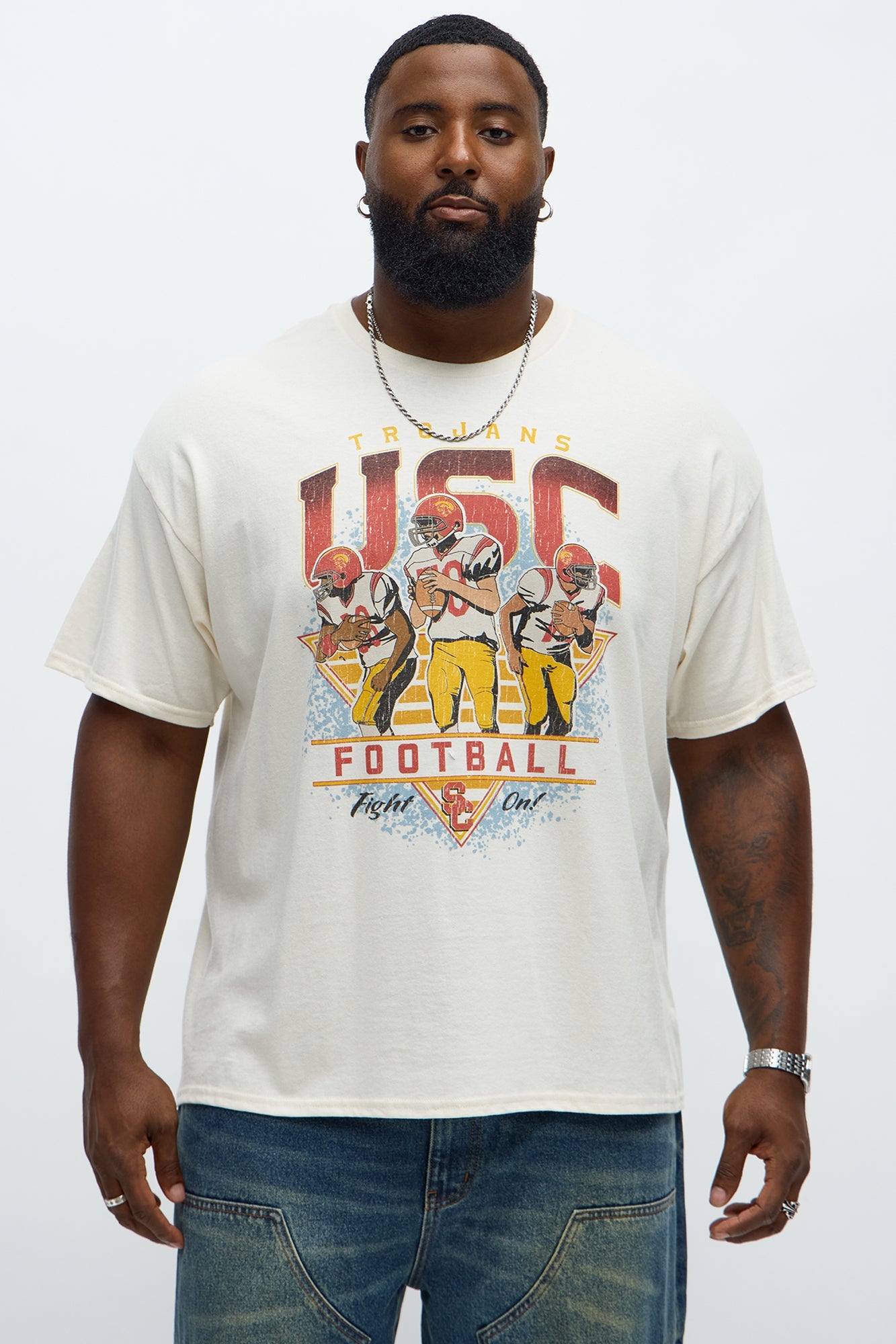 USC Trojans Football Short Sleeve Tee - Natural