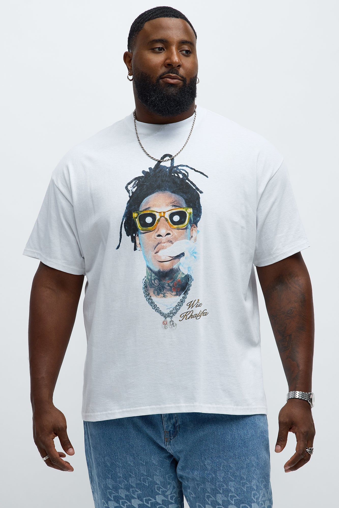 Wiz Khalifa Roll Up Short Sleeve Tee - White