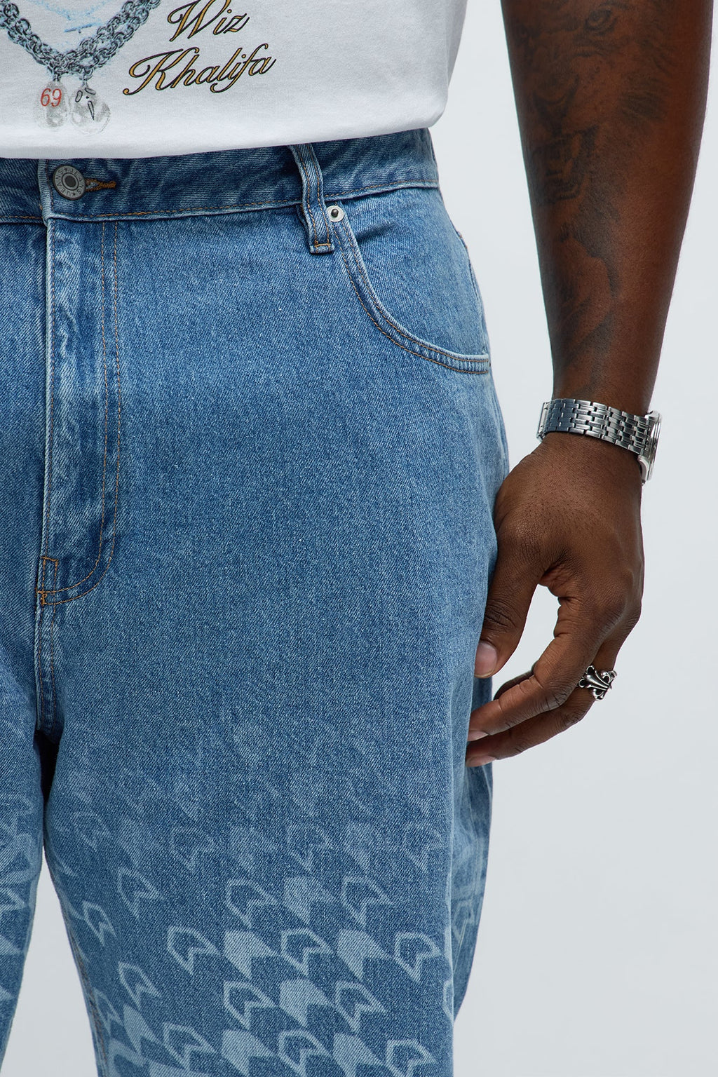 Relaxed Straight Booster Jeans - Medium Blue Wash