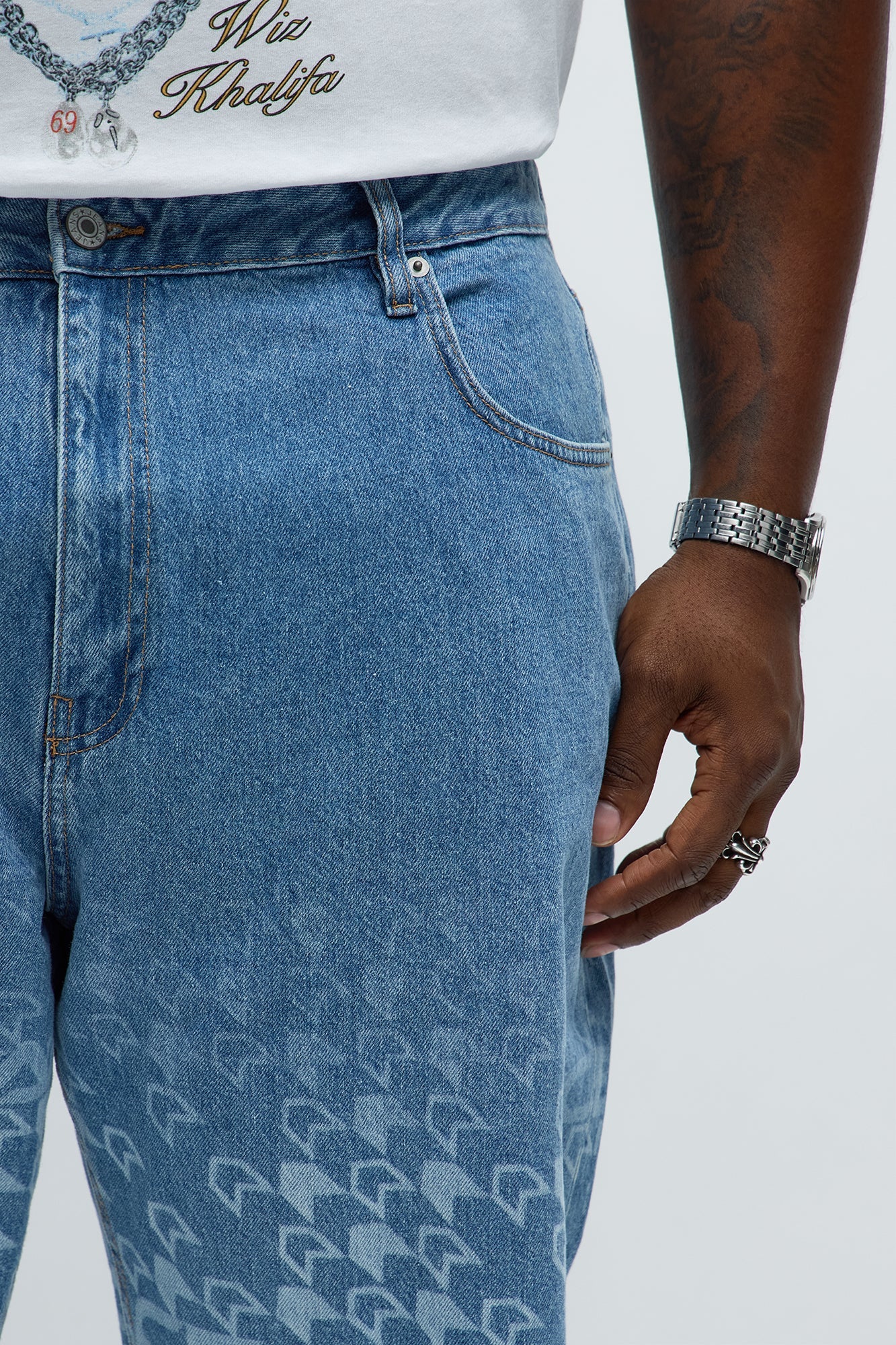 Relaxed Straight Booster Jeans - Medium Blue Wash