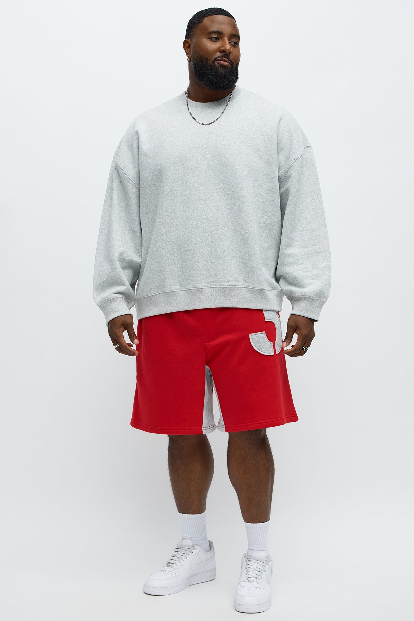 Tyson Relaxed Number 3 Shorts - Red/combo