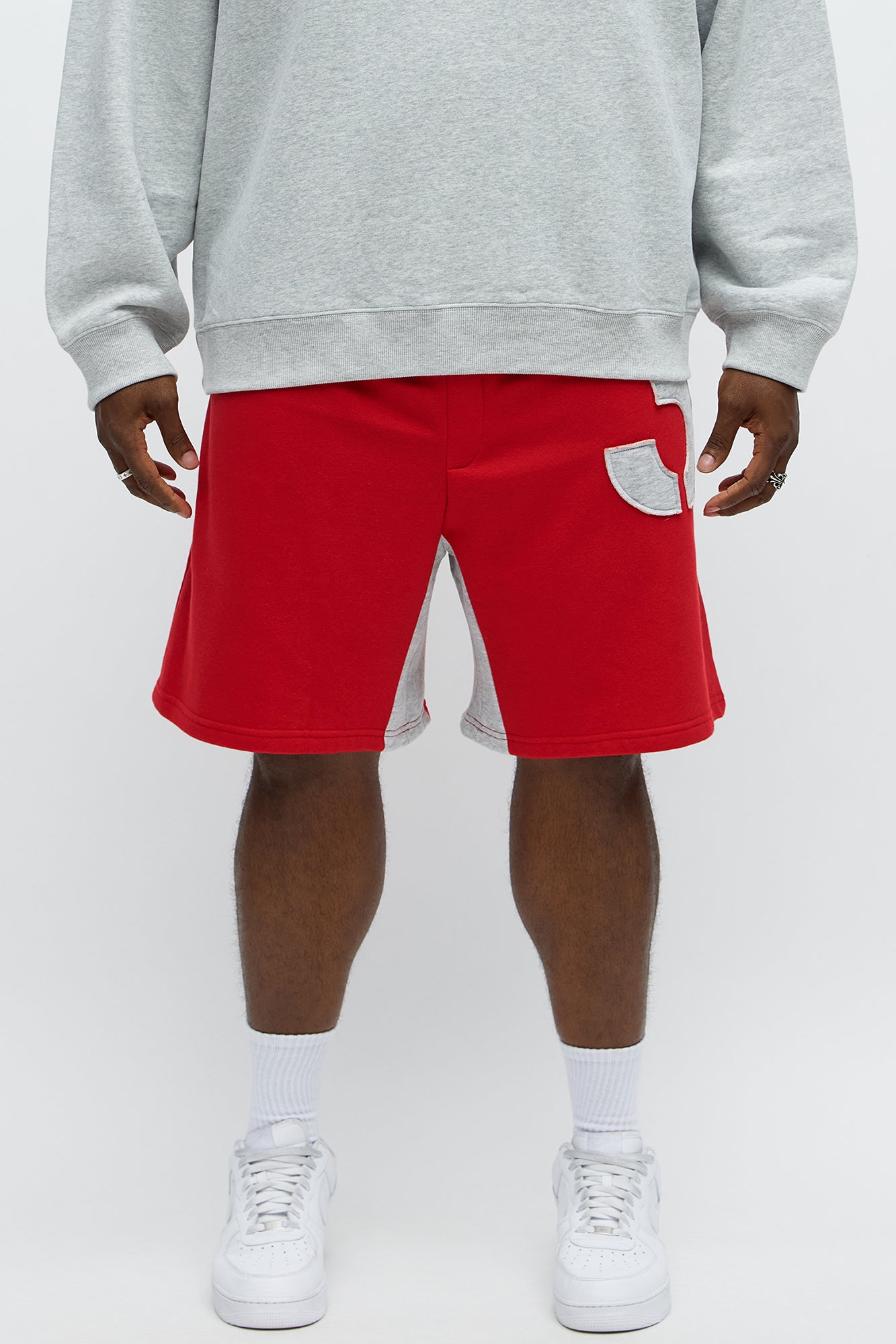 Tyson Relaxed Number 3 Shorts - Red/combo