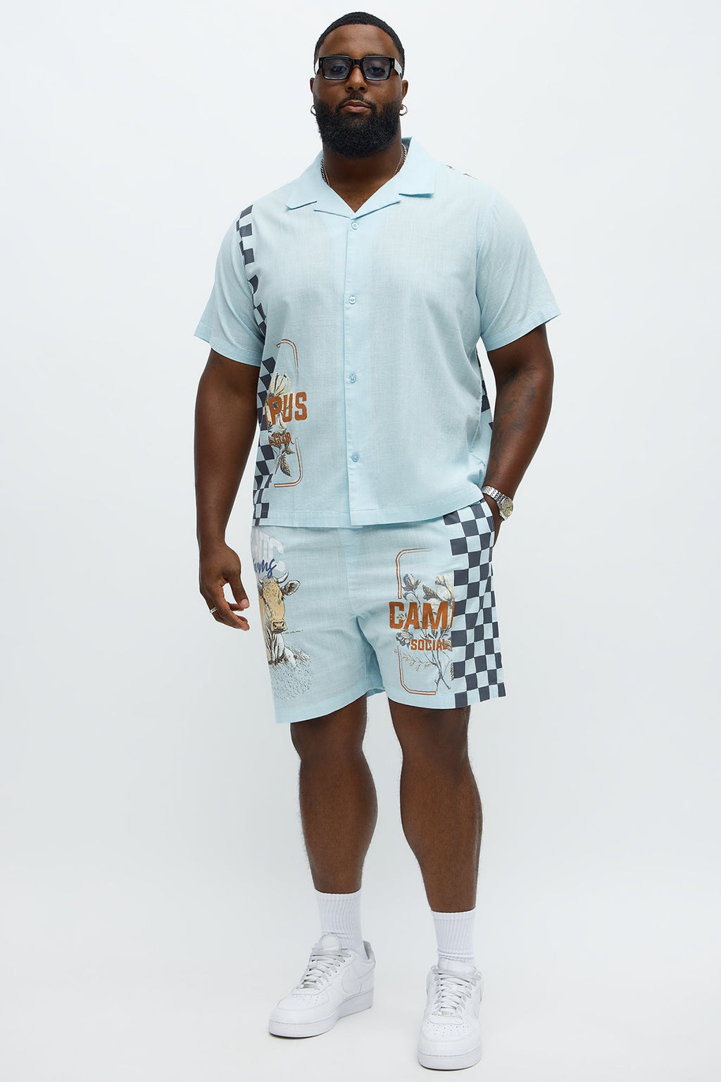Groves Short Sleeve Button Up Shirt - Light Blue