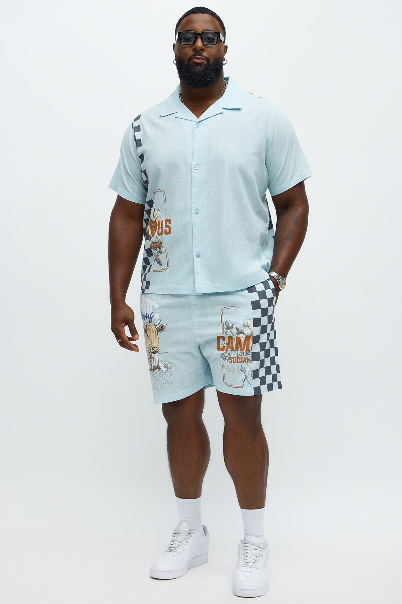 Groves Short Sleeve Button Up Shirt - Light Blue