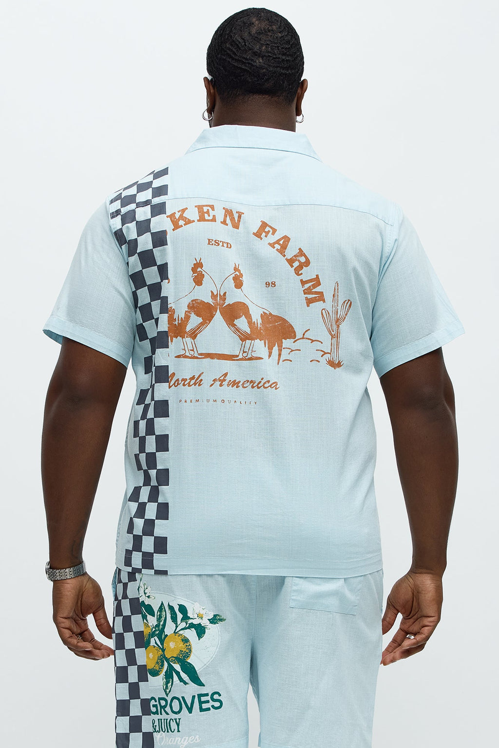 Groves Short Sleeve Button Up Shirt - Light Blue