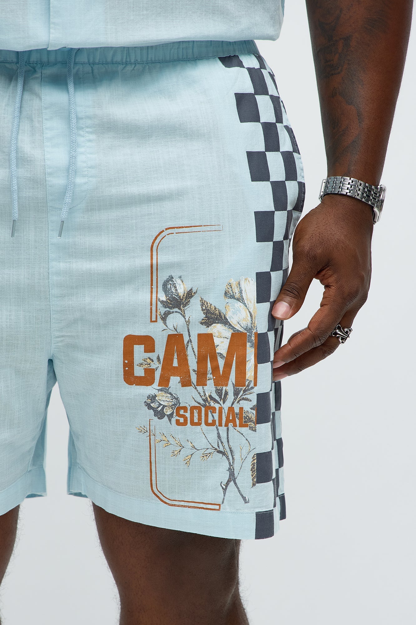 Groves Relaxed Drawstring Shorts - Light Blue