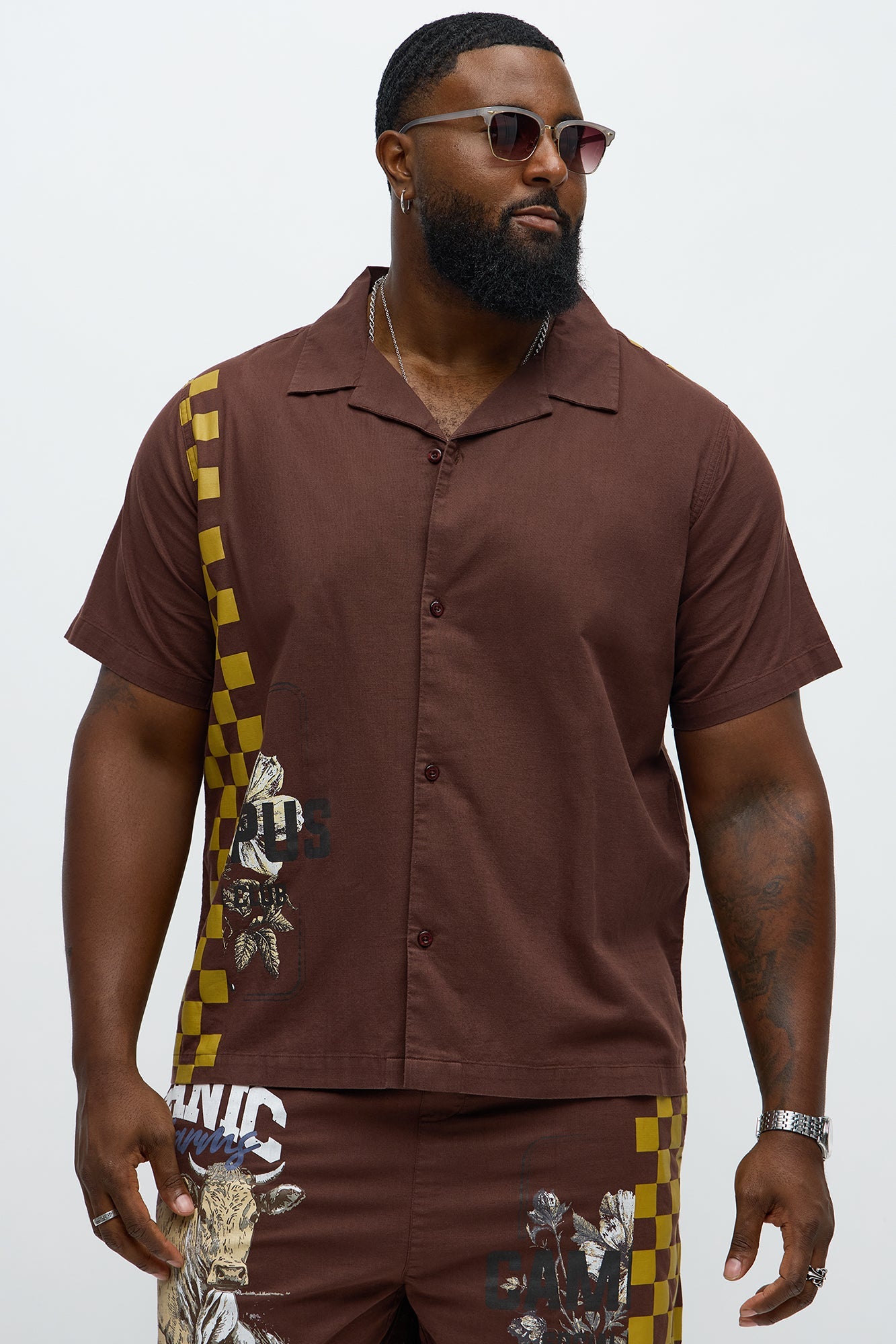 Groves Short Sleeve Button Up Shirt - Dark Brown