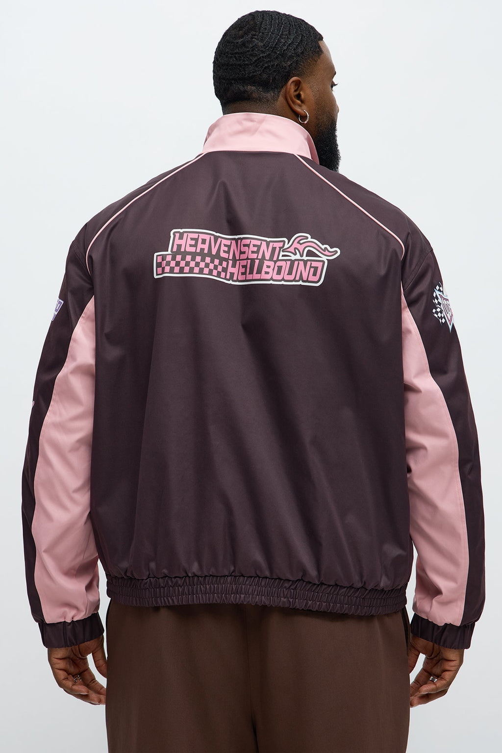 Block Hustle Piped Windbreaker - Brown/combo