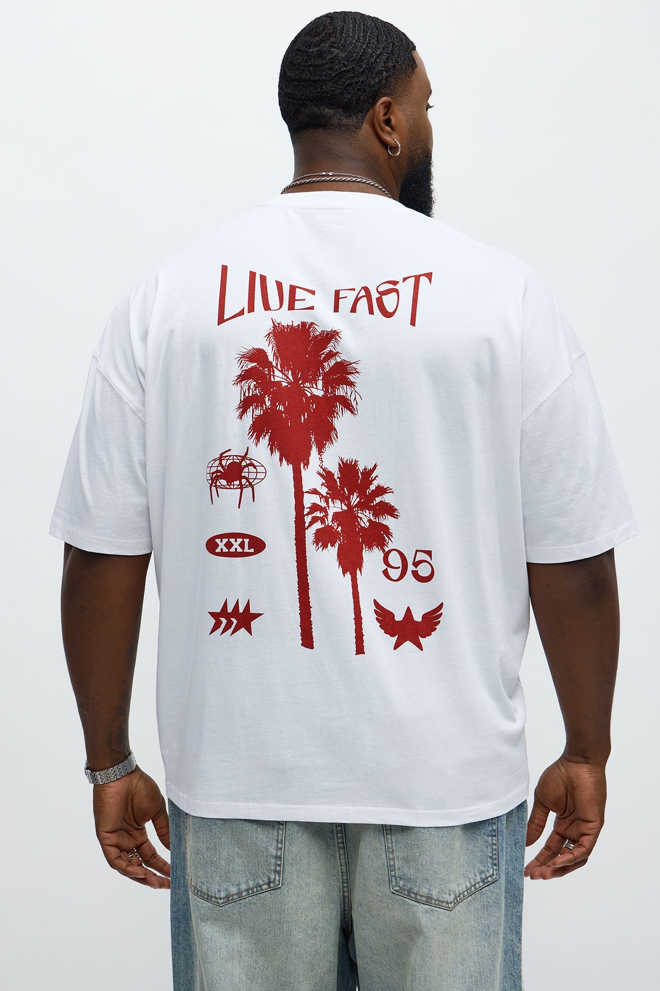 Live Fast Miami Oversized Short Sleeve Tee - White