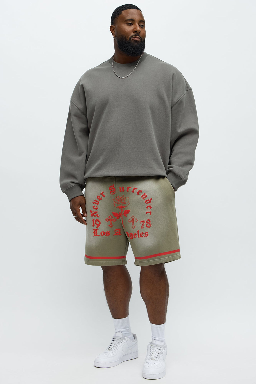 Never Surrender LA Baggy Sweatshort - Green