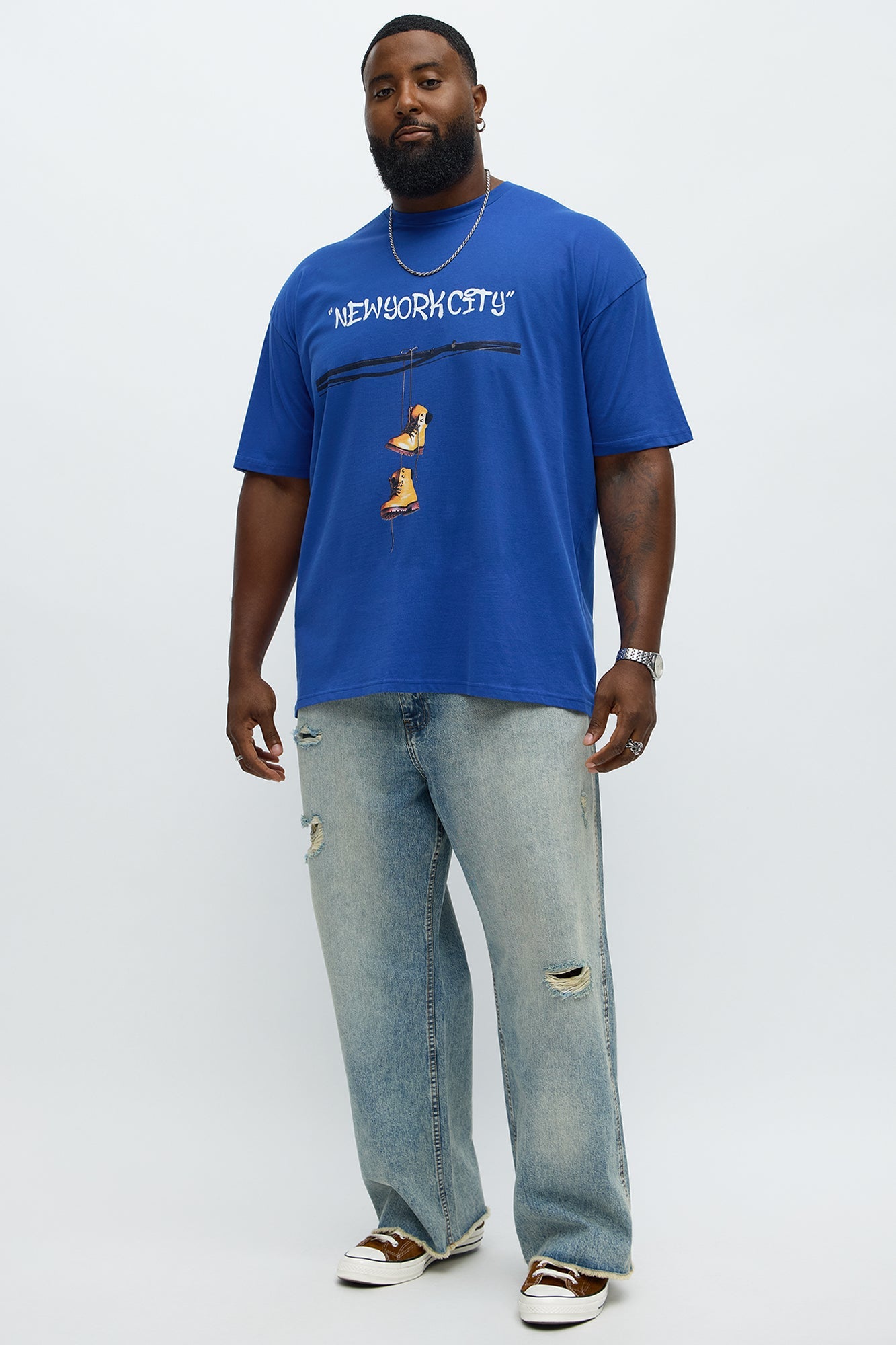 NYC Boots Short Sleeve Tee - Blue
