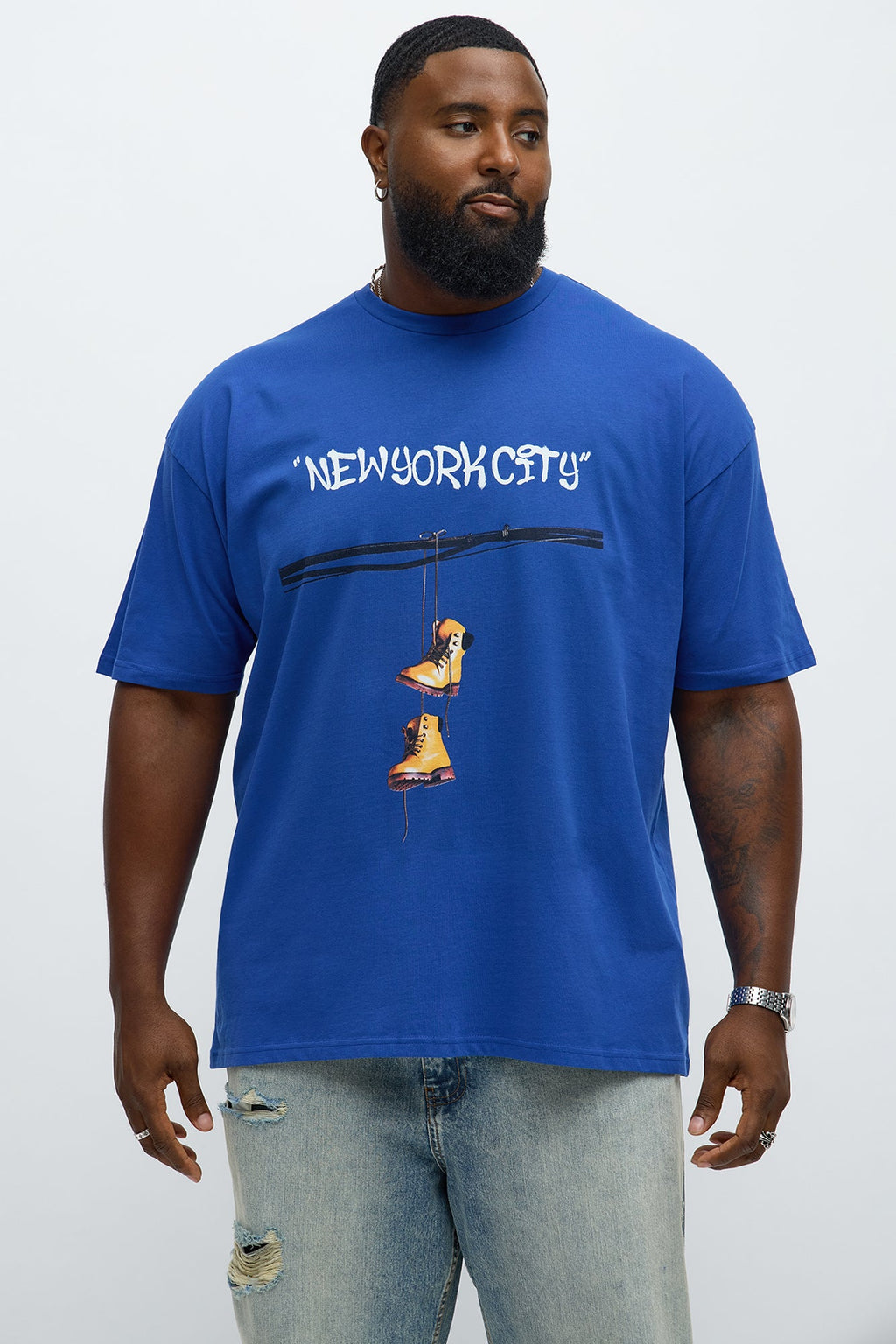 NYC Boots Short Sleeve Tee - Blue