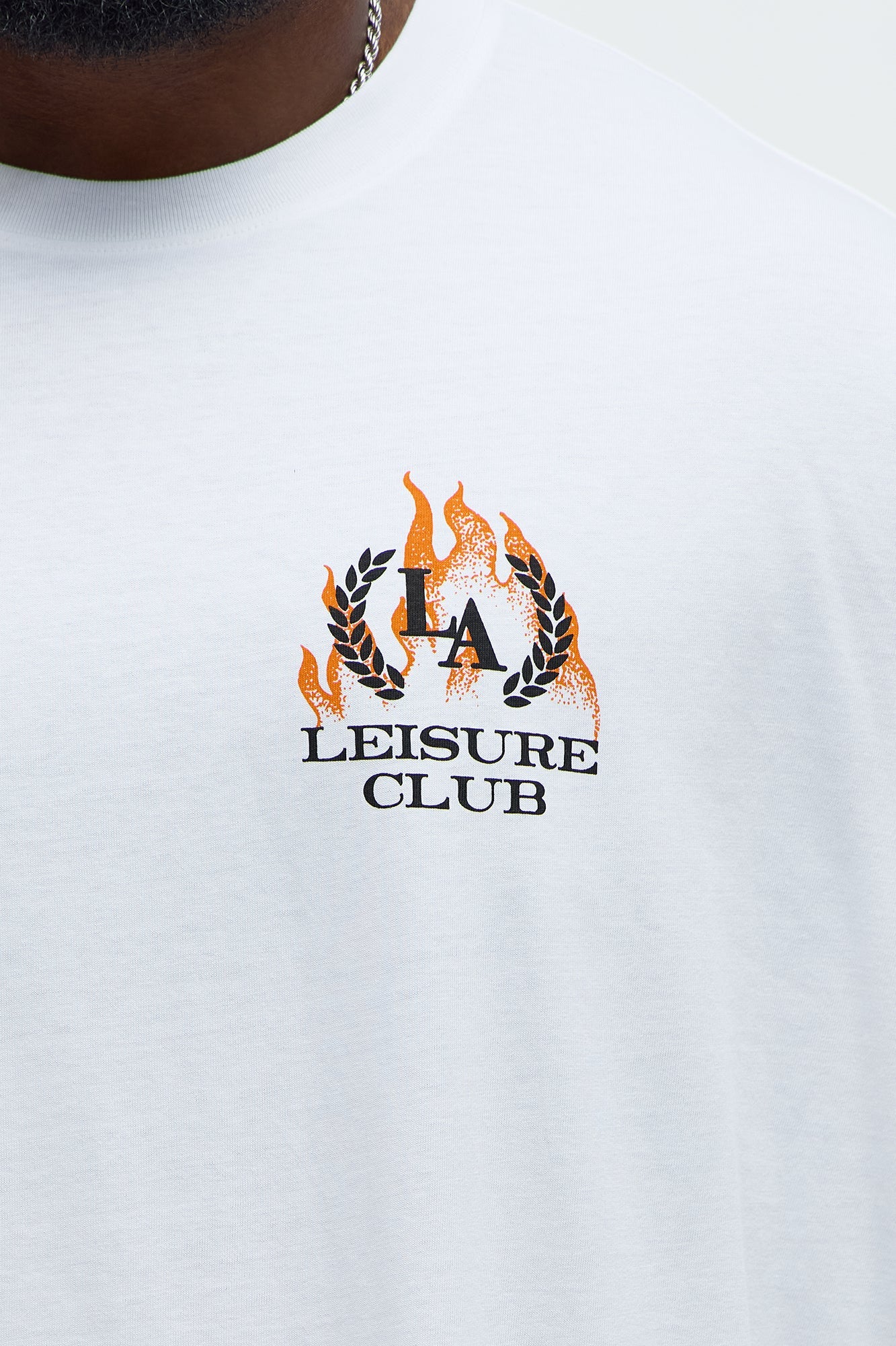 LA Leisure Club Oversized Short Sleeve Tee - White