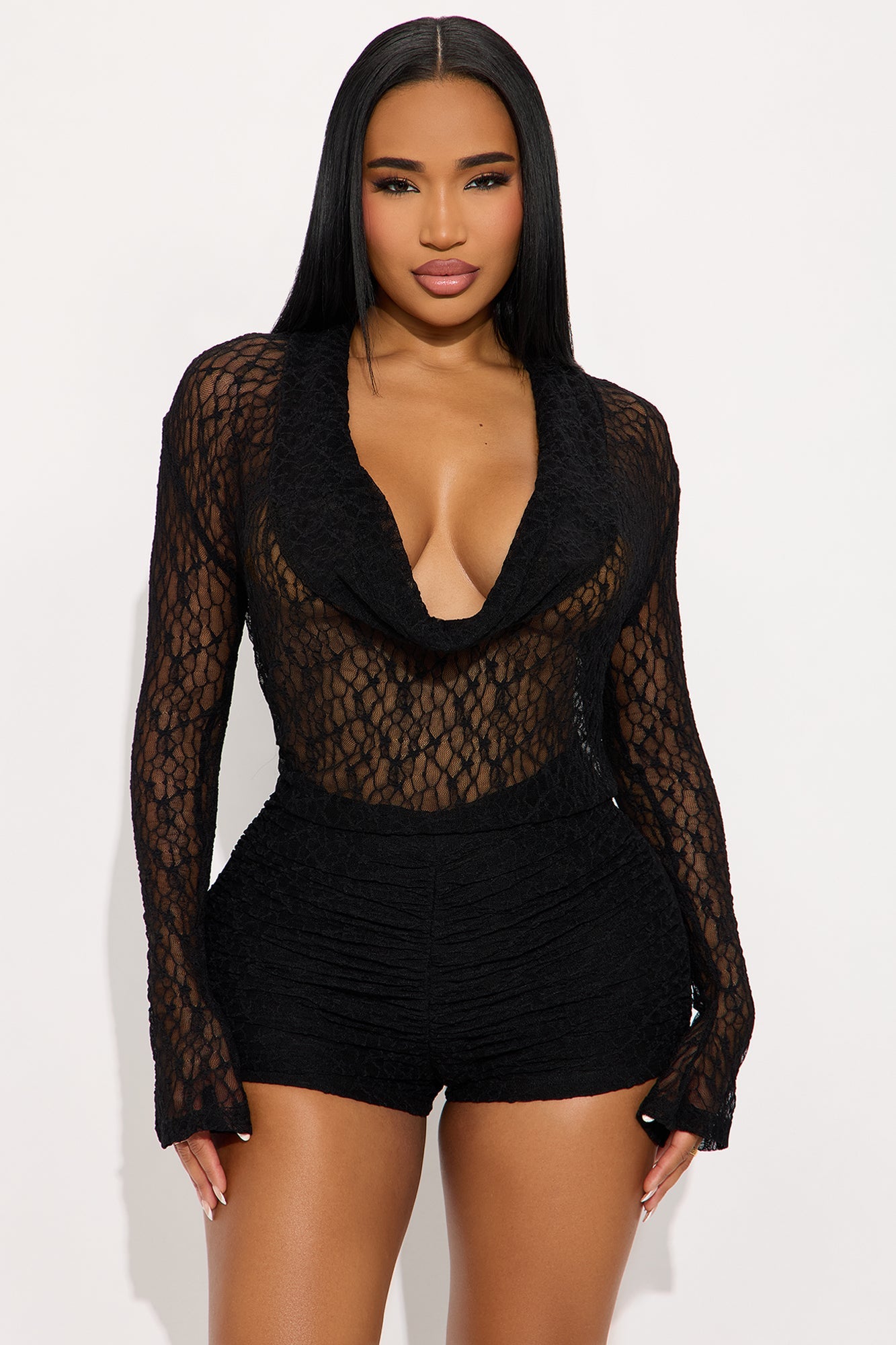 Hot Intentions Lace Romper - Black