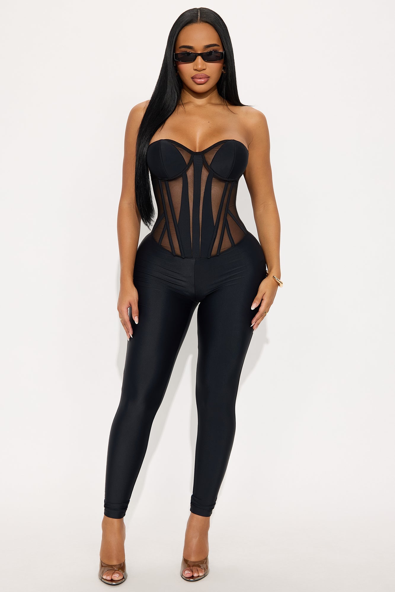 Muse Corset Waist Jumpsuit - Black
