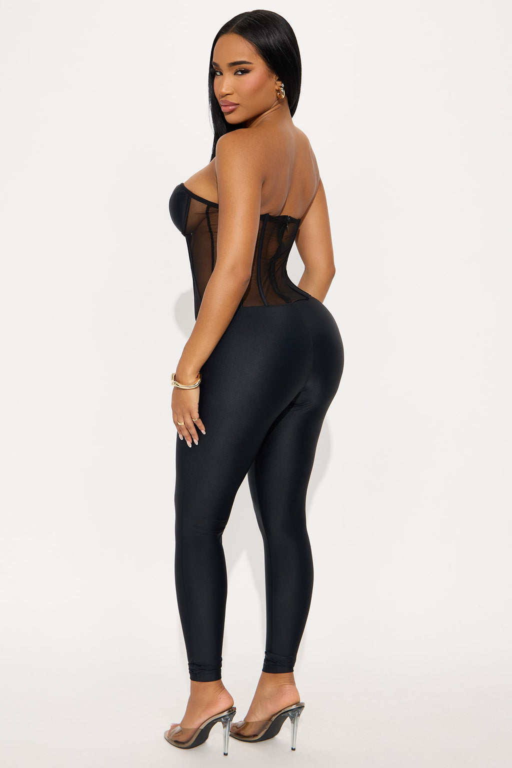 Muse Corset Waist Jumpsuit - Black