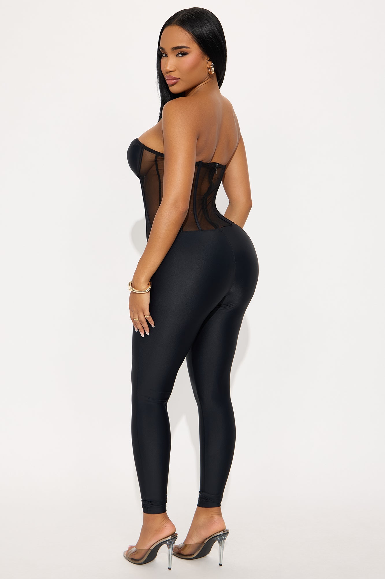 Muse Corset Waist Jumpsuit - Black