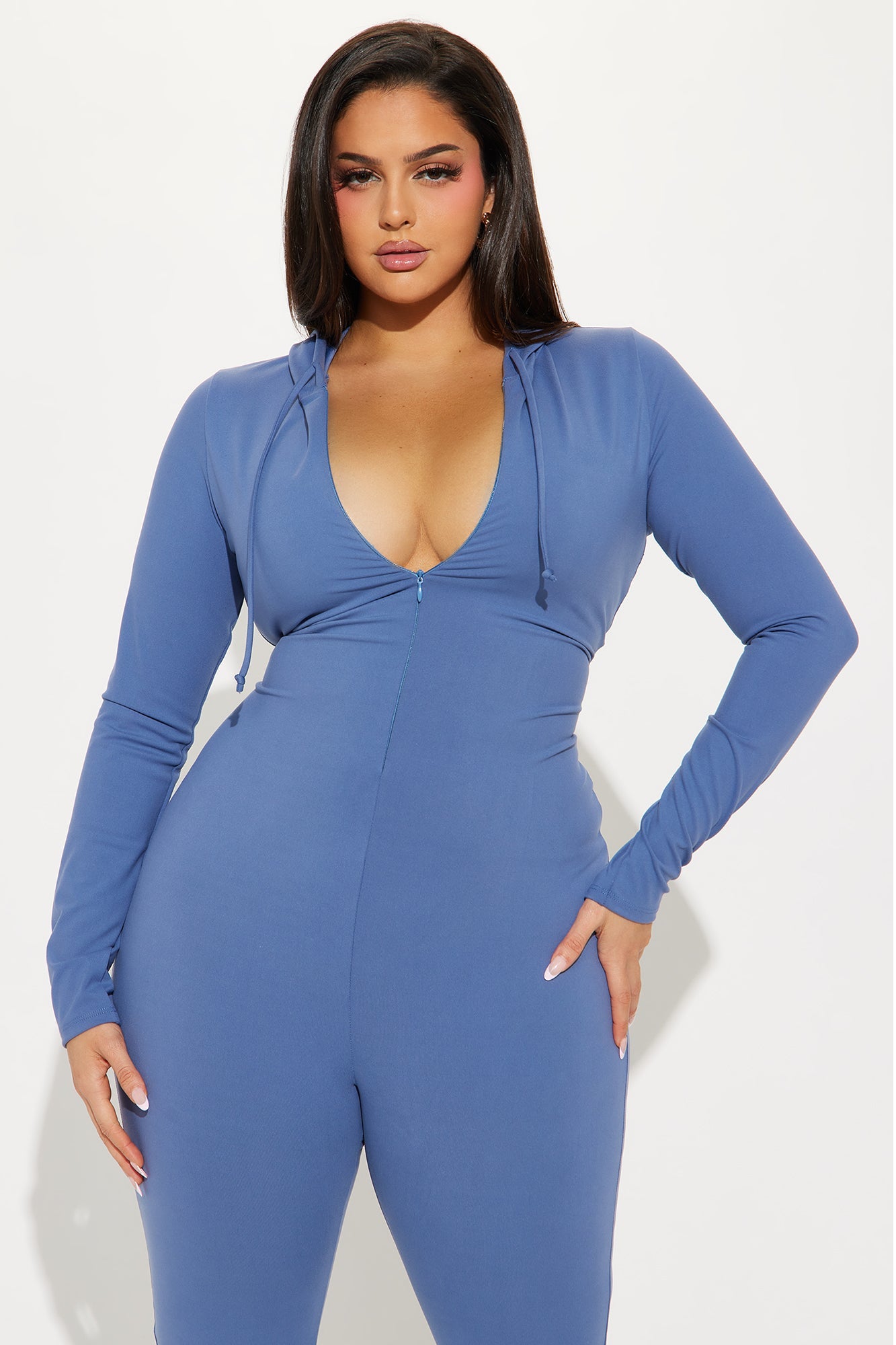 Luna Zip Up Jumpsuit - Blue
