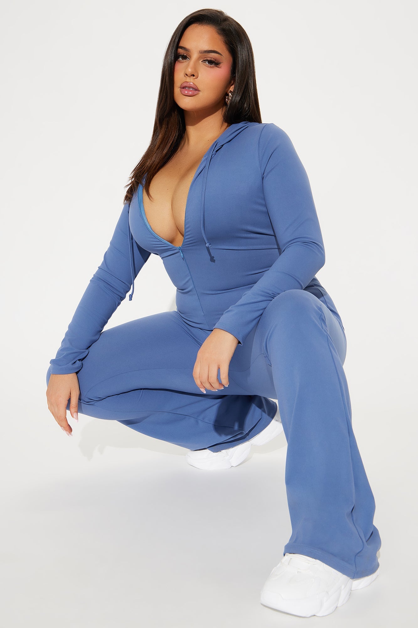 Luna Zip Up Jumpsuit - Blue
