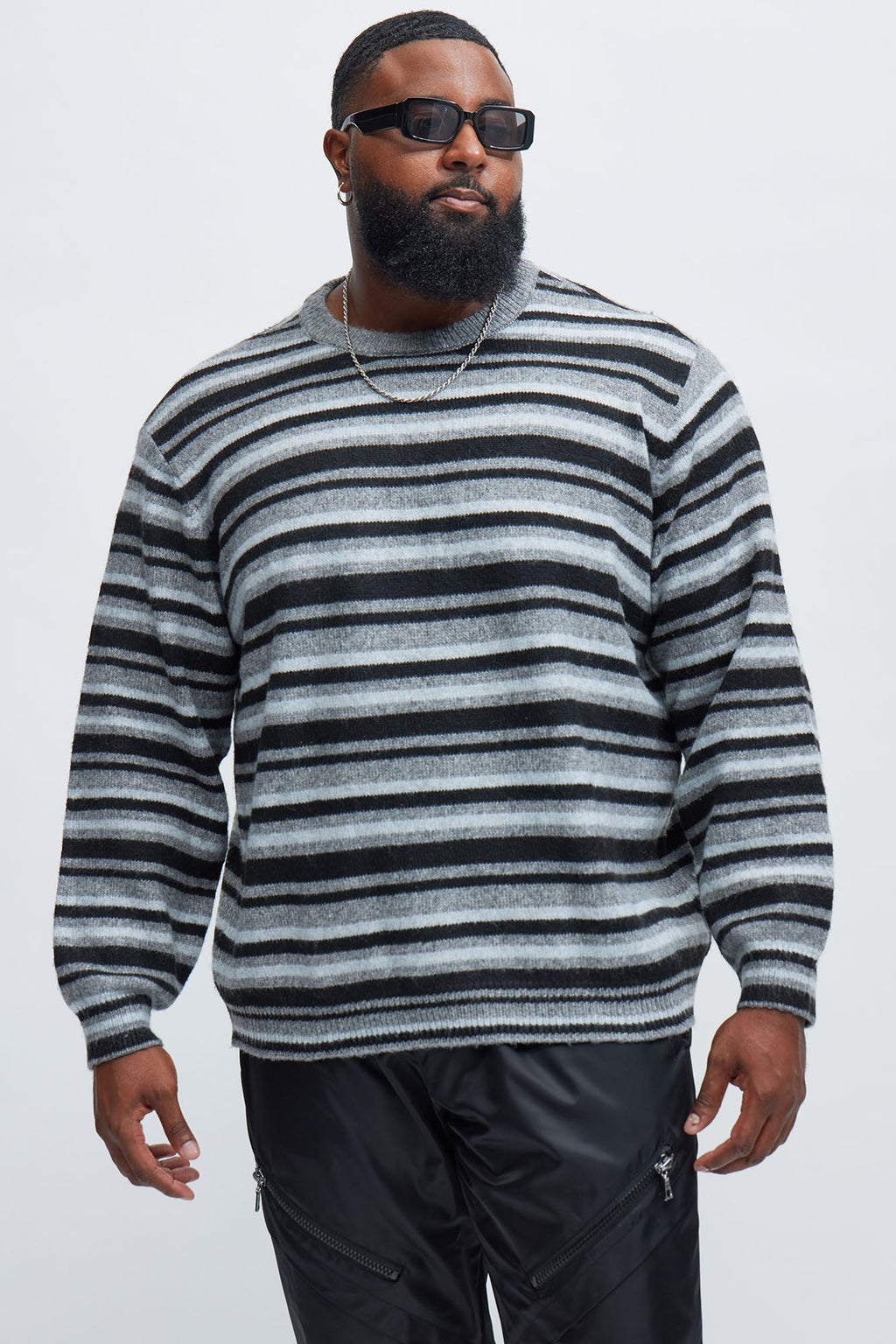 Lookin For Attention Striped Sweater - Black/combo