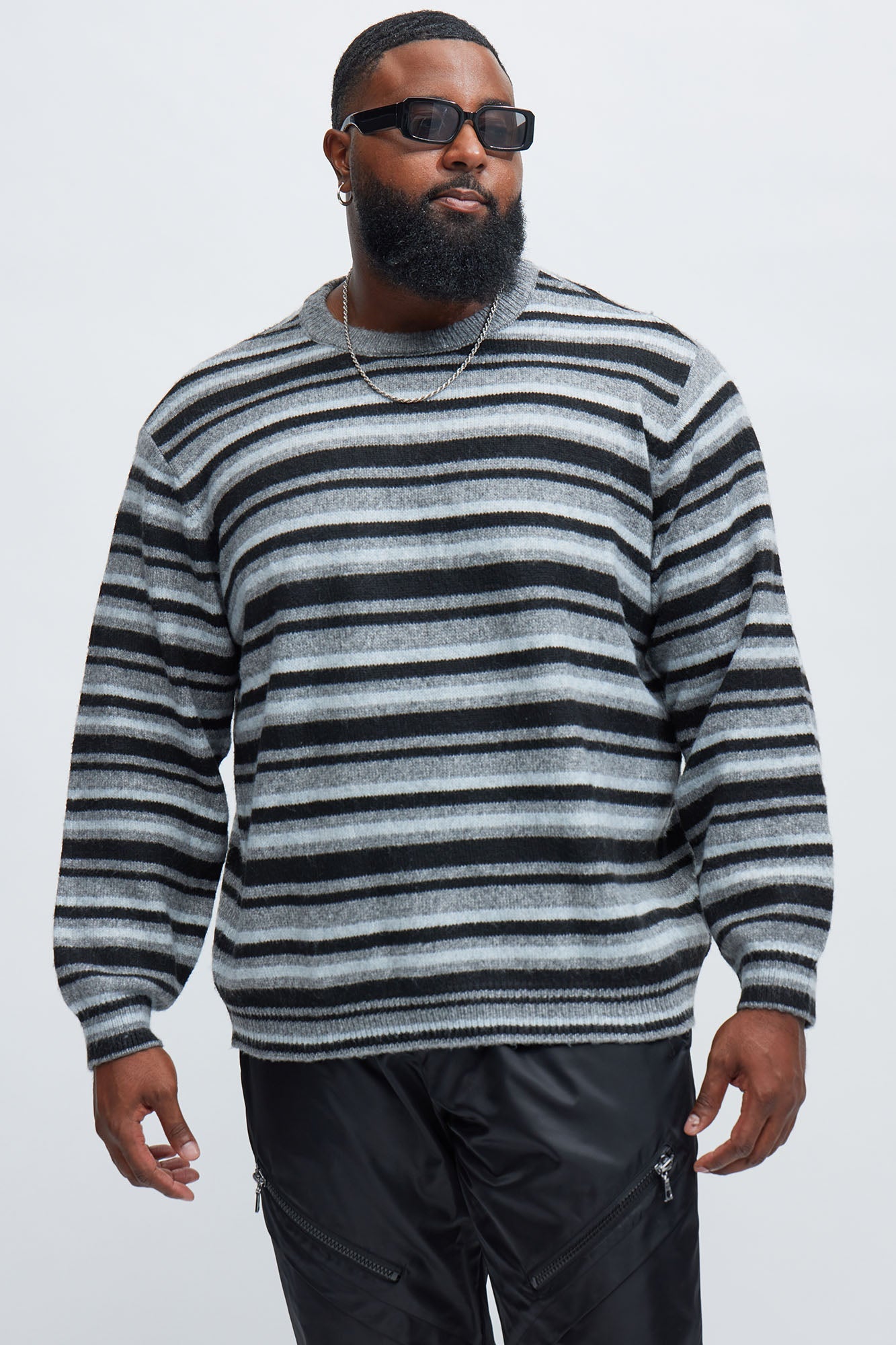 Lookin For Attention Striped Sweater - Black/combo