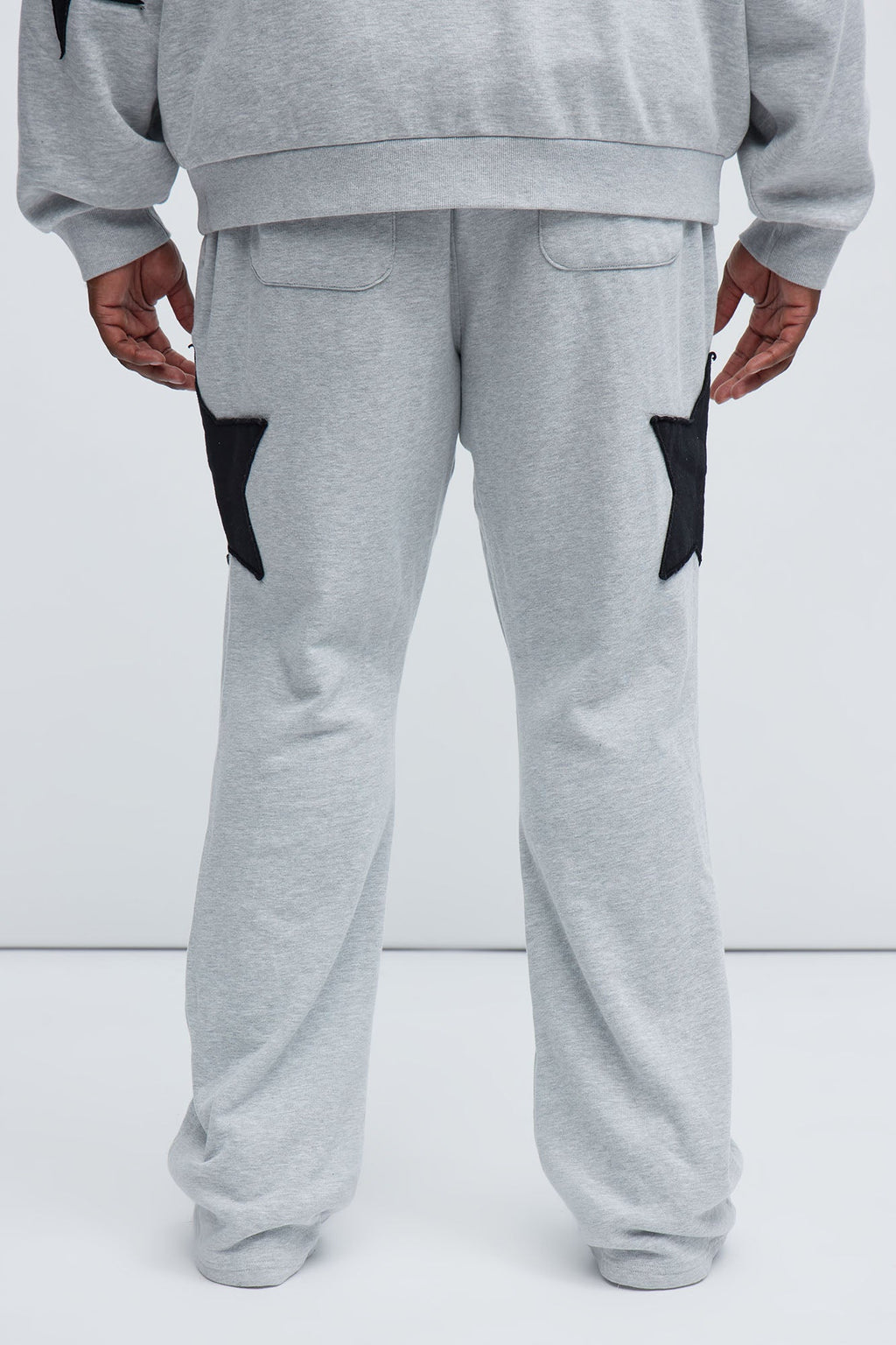 Tyson Stars Skinny Flared Sweatpants - Heather Grey