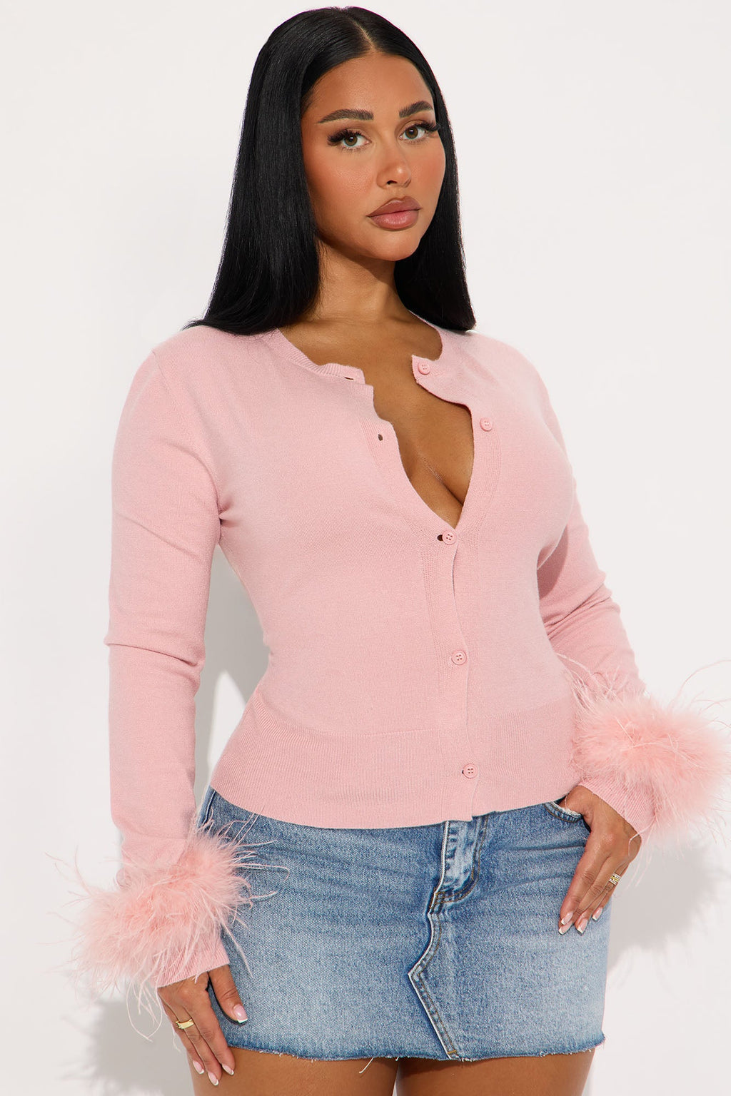 A Little Feather Moment Cardigan - Pink