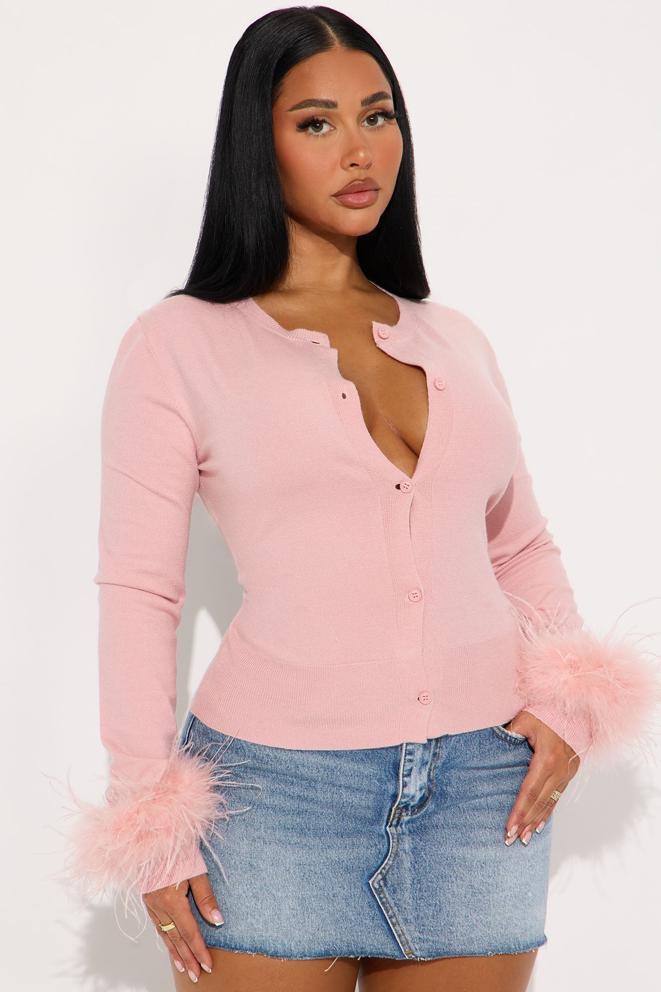 A Little Feather Moment Cardigan - Pink