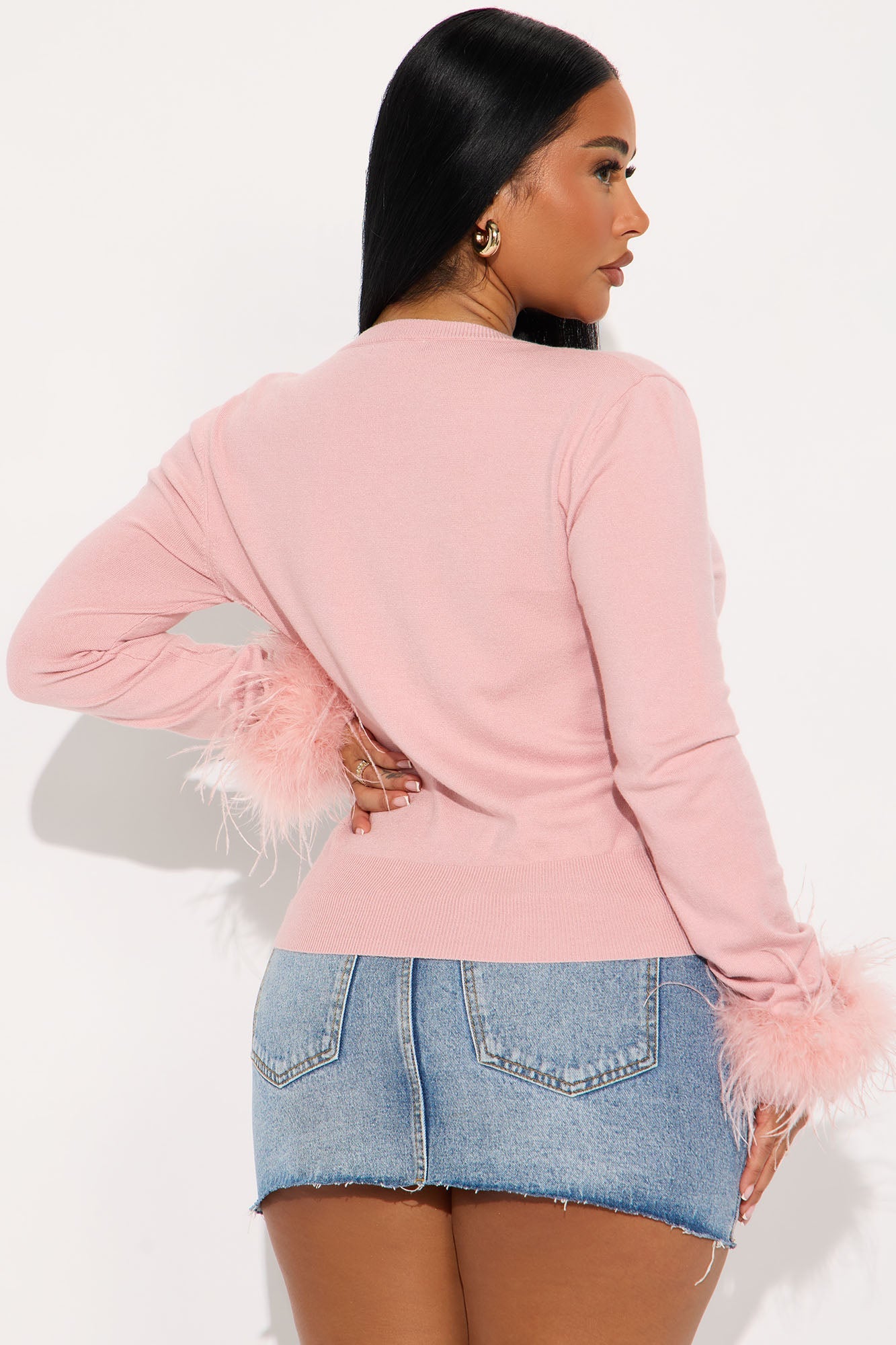 A Little Feather Moment Cardigan - Pink