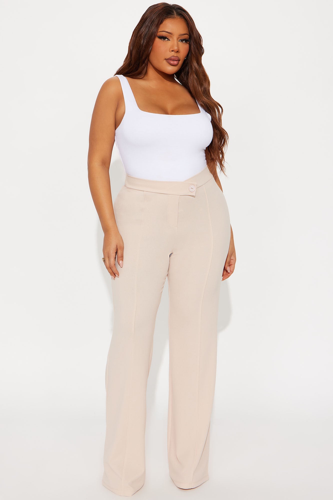 Tall Call It Even Wide Leg Dress Pants - Oatmeal
