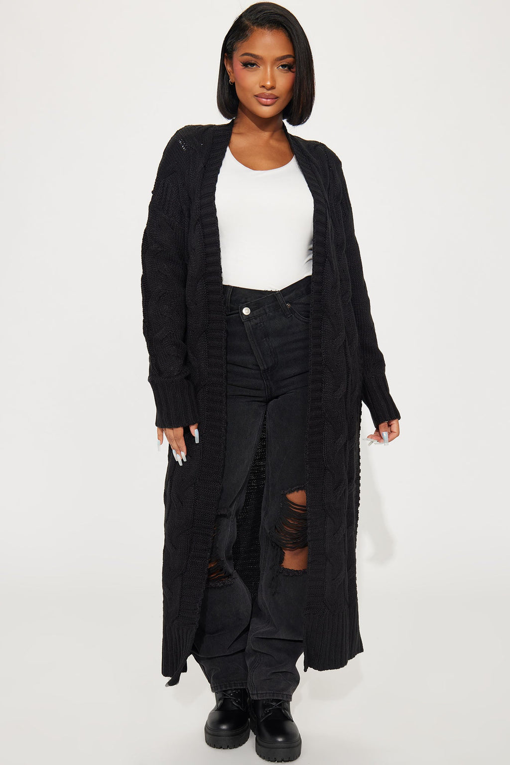 Aneria Long Cardigan - Black