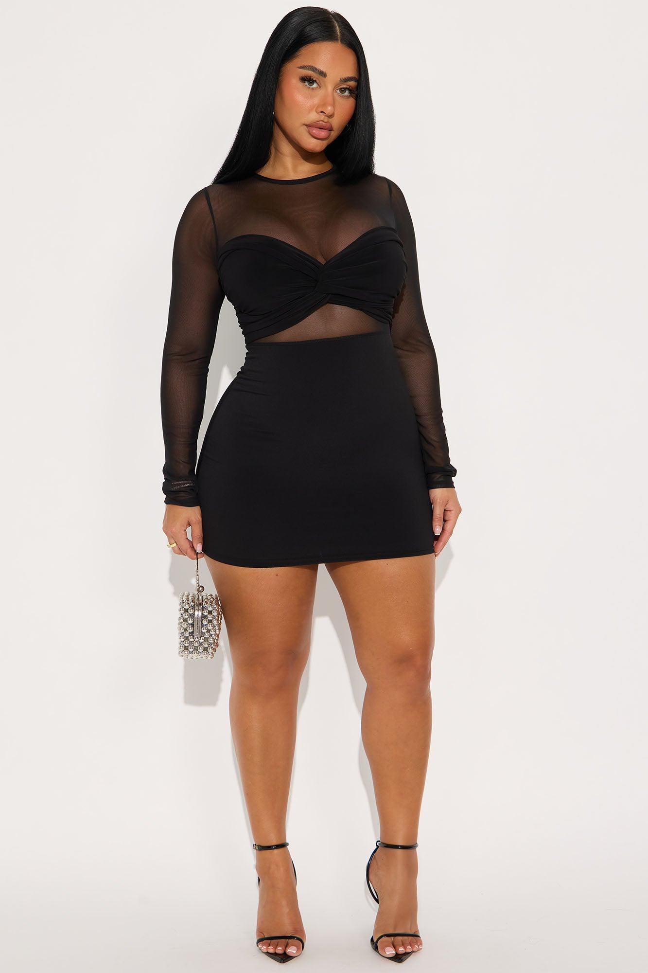 All I Need Sheer Mesh Mini Dress - Black
