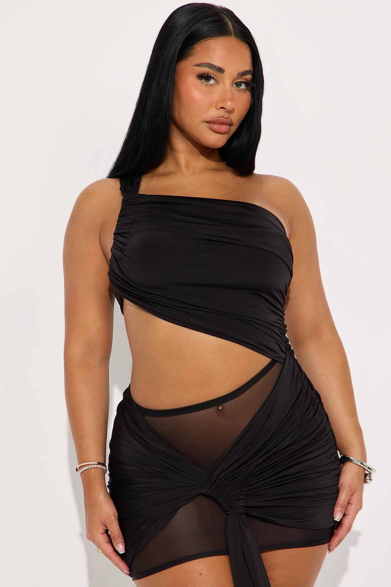 Dani Mesh Mini Dress - Black