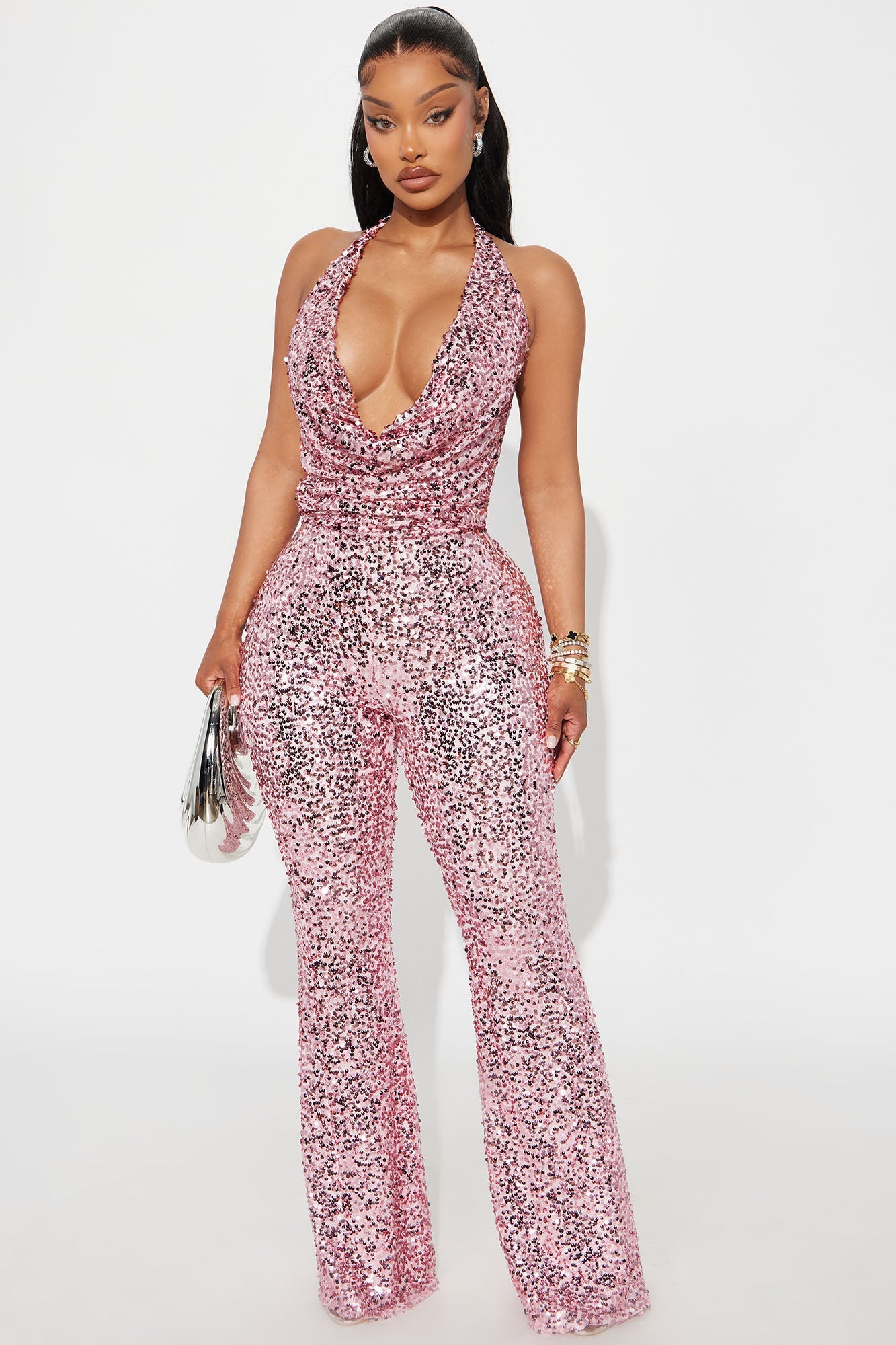 Meet Me On The Dance Floor Sequin Jumpsuit - Pink