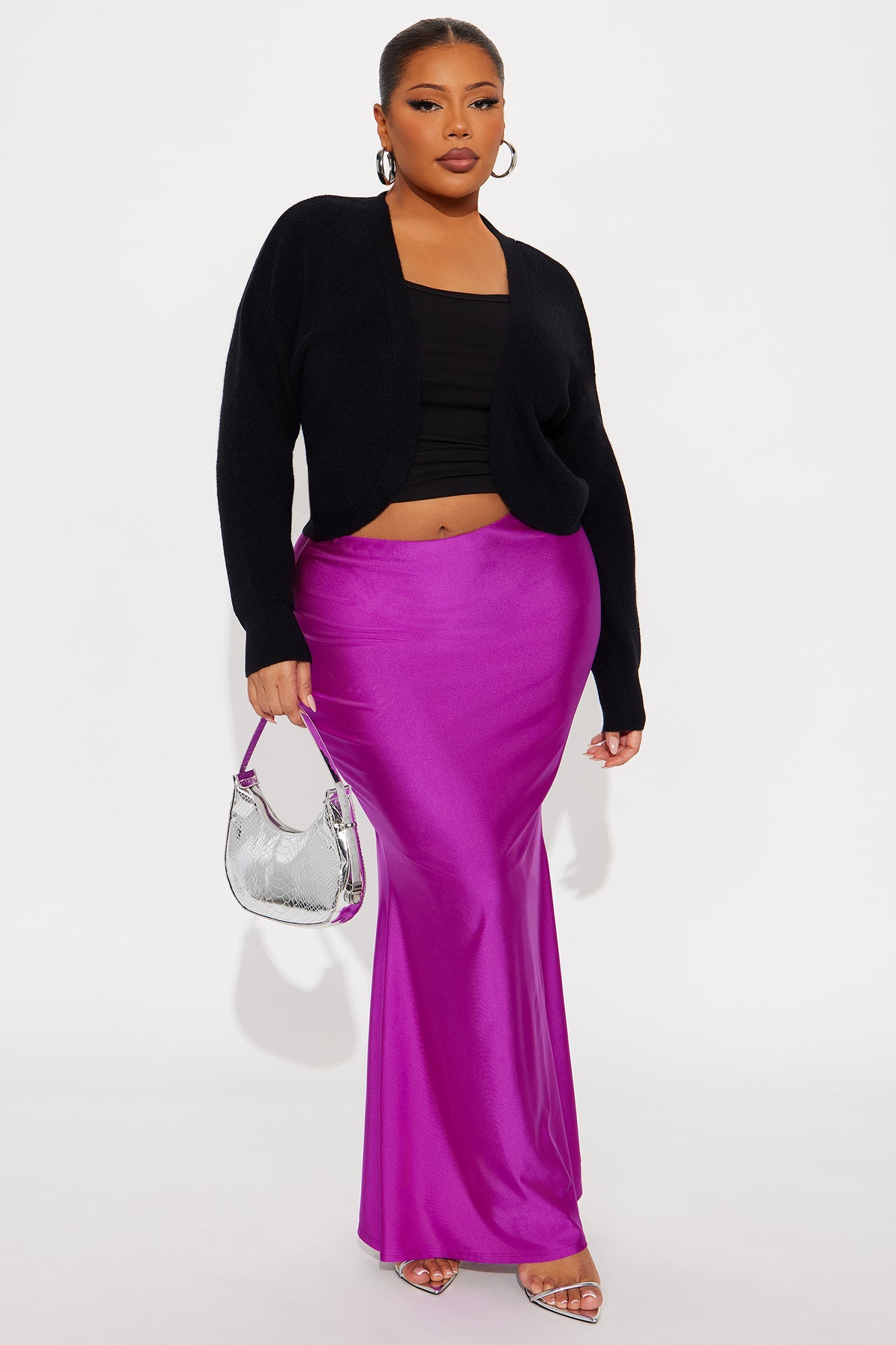 Kiki Mermaid Jersey Maxi Skirt - Magenta