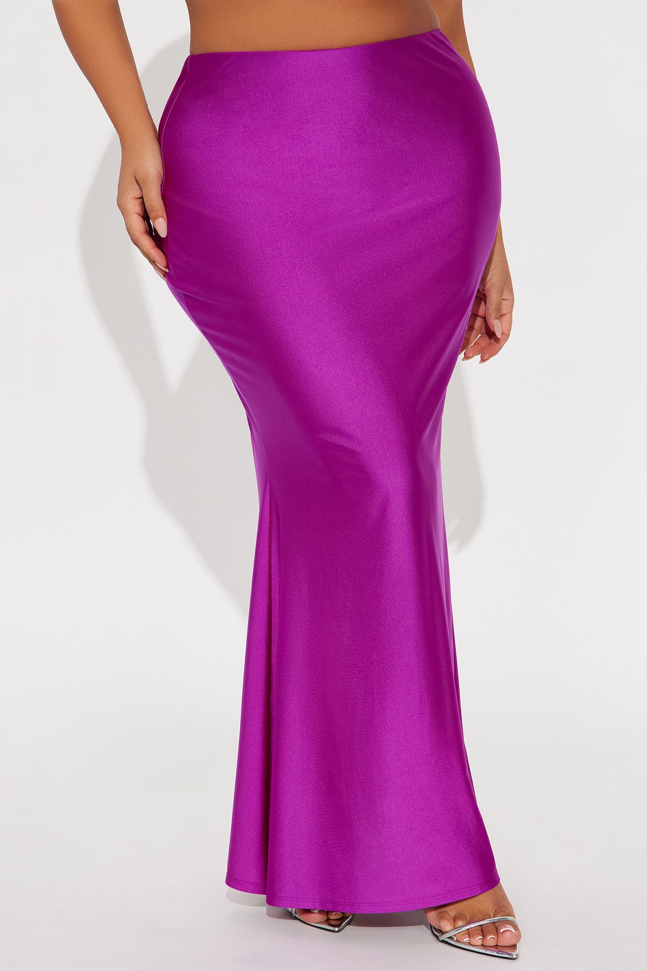 Kiki Mermaid Jersey Maxi Skirt - Magenta