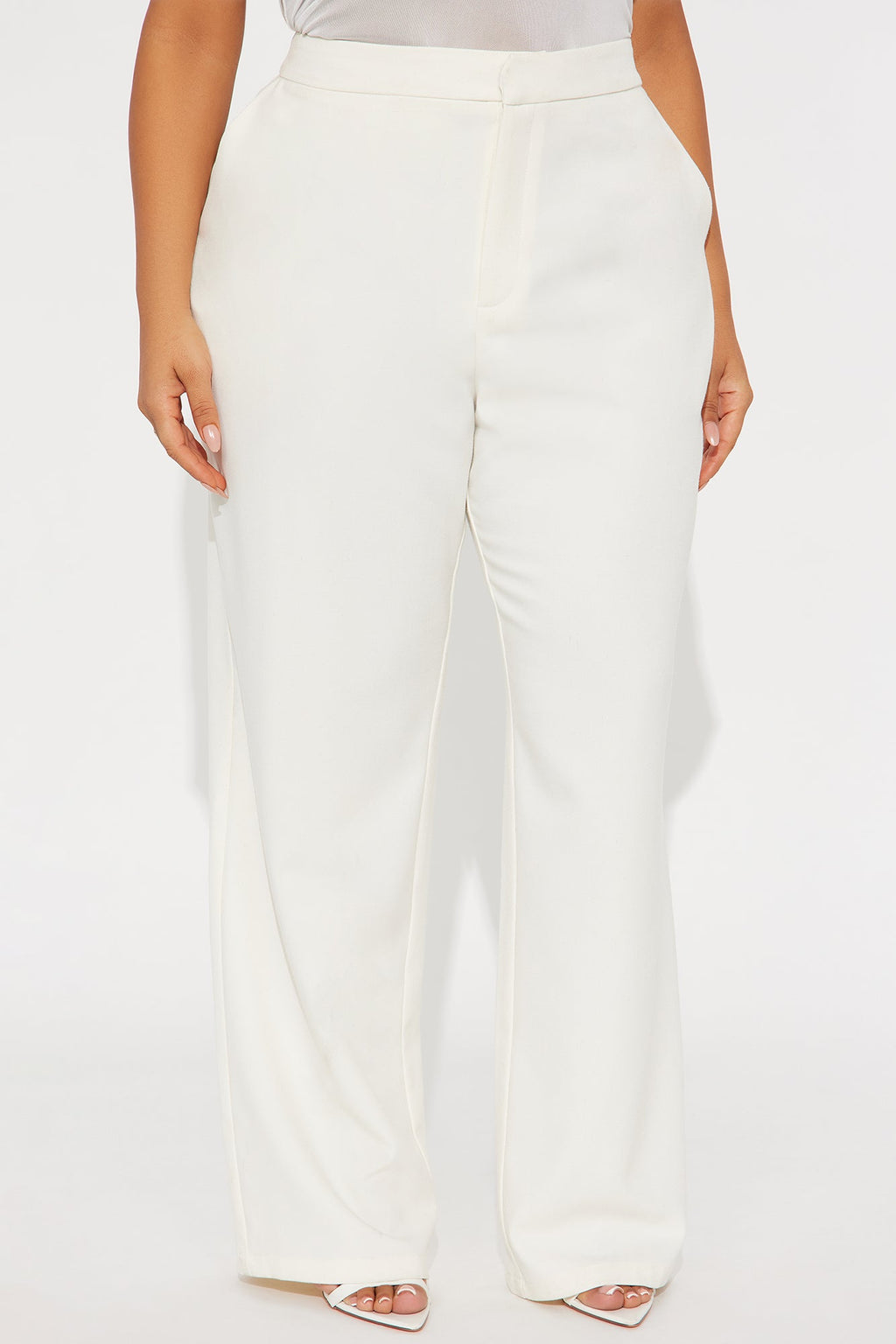 Alexandra High Rise Structured Twill Trouser - Ivory