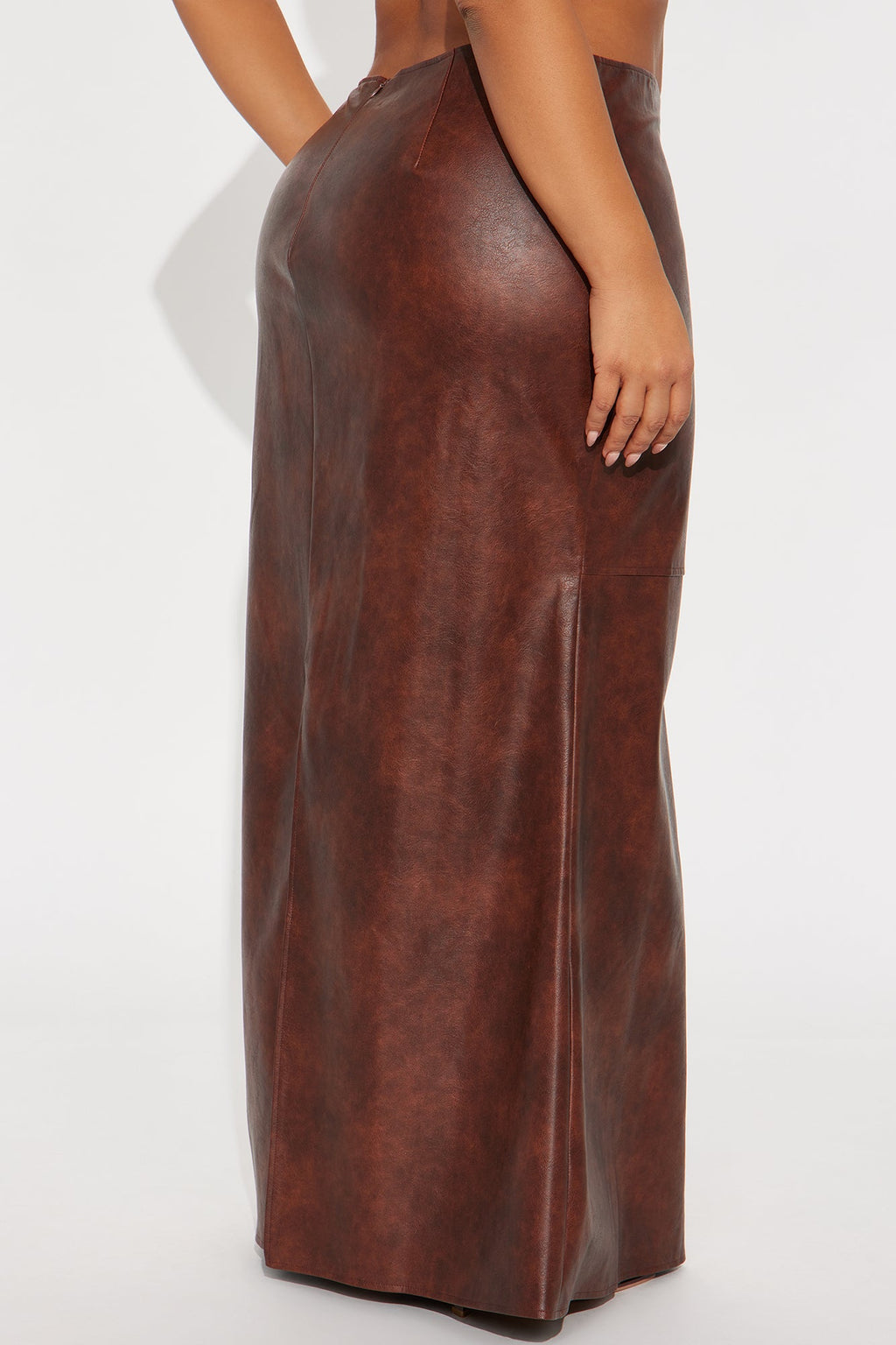 Roadie Faux Leather Mermaid Maxi Skirt - Cognac