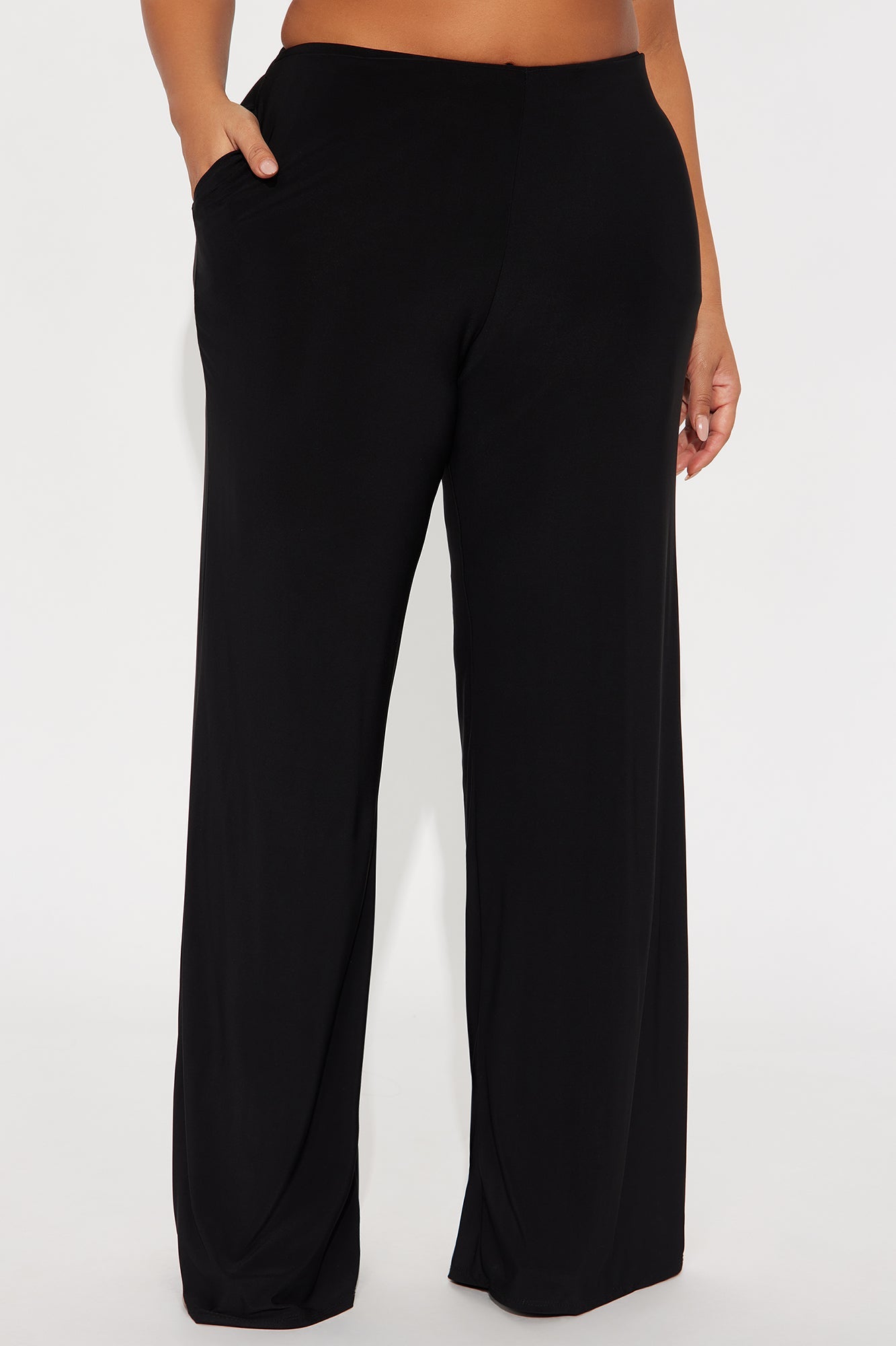 Promise Me Low Rise Wide Leg Travel Pant 33 - Black