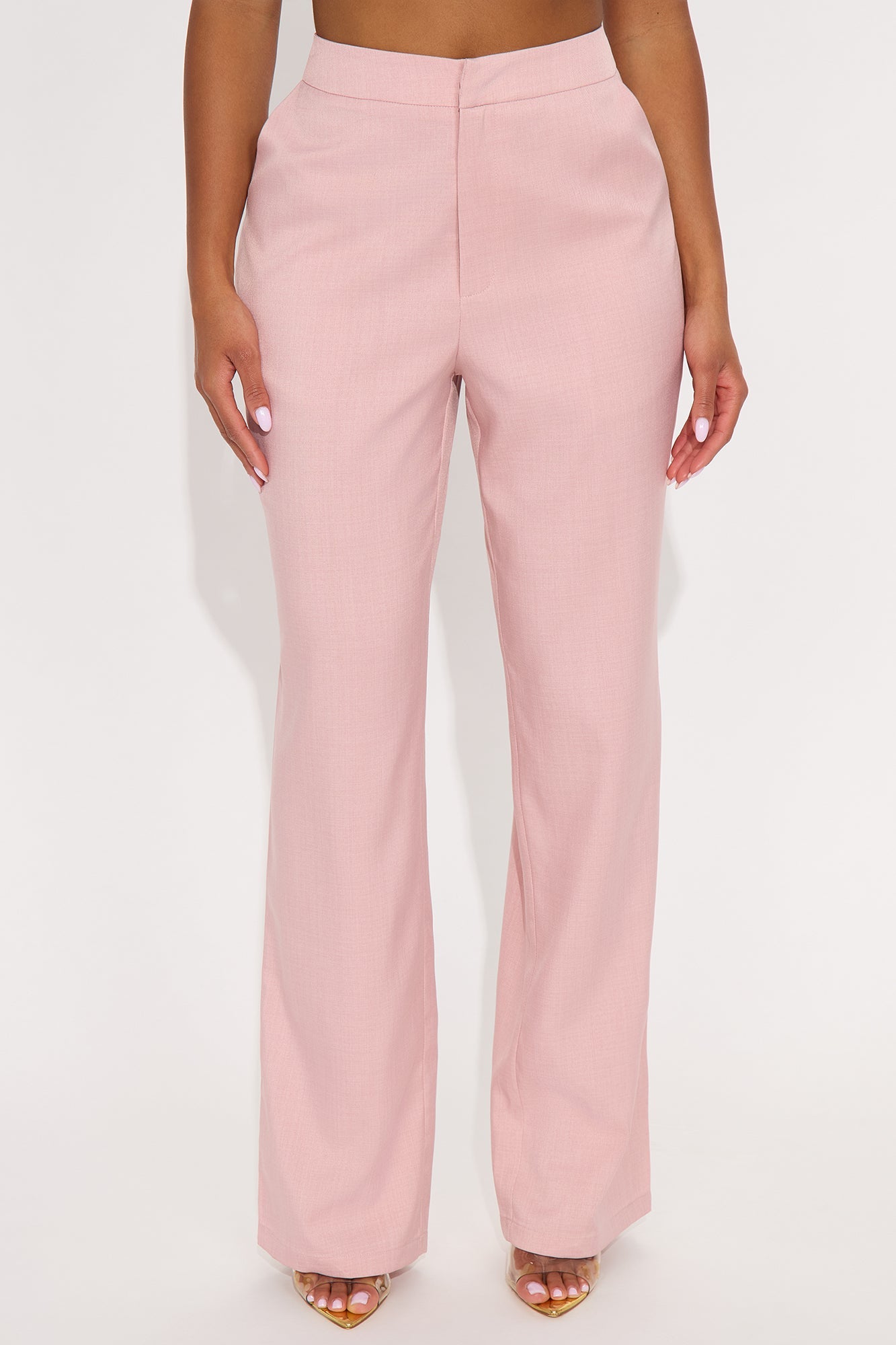 Jayla Twill Wide Leg Trouser Pant - Mauve