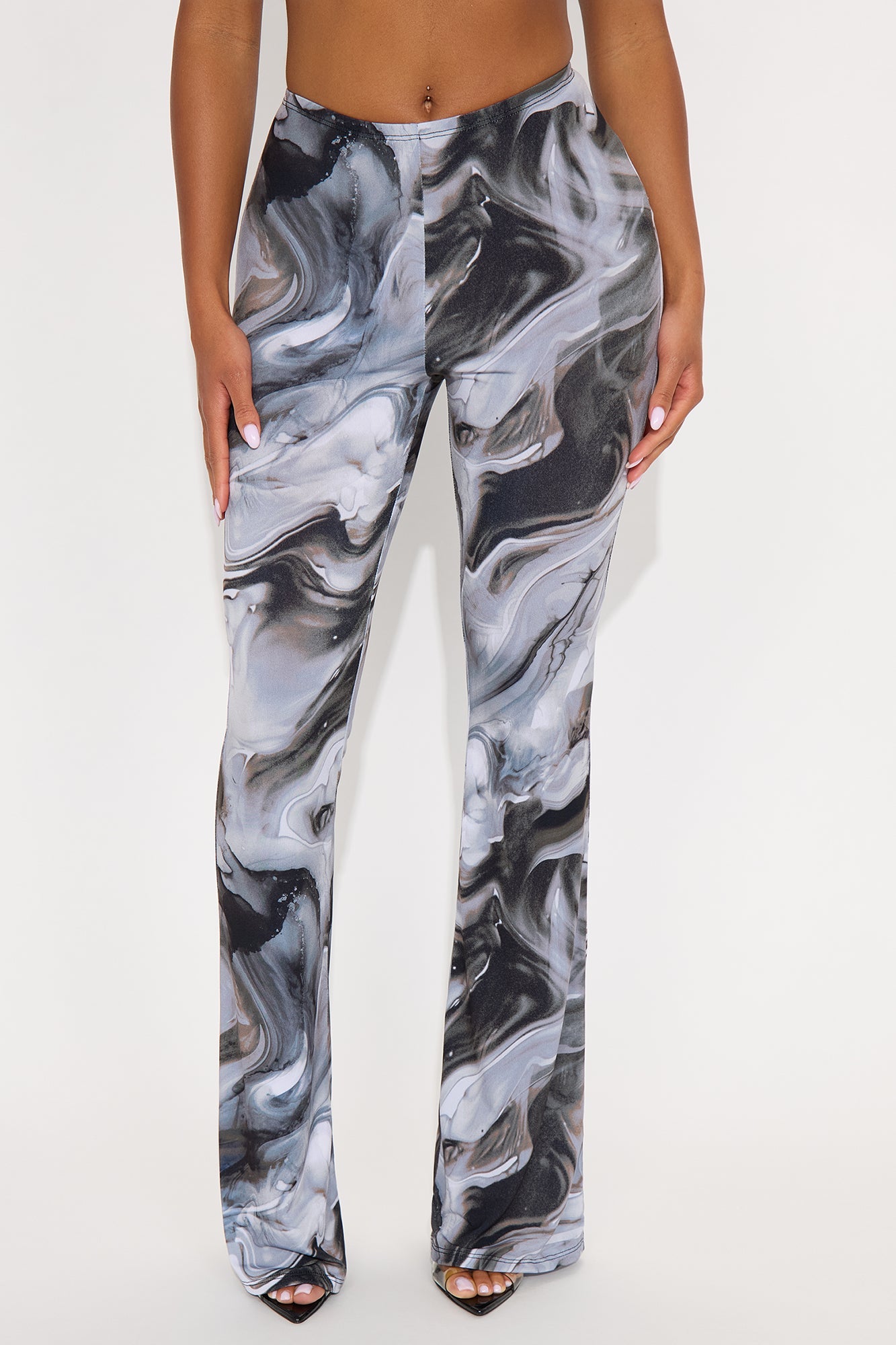 Azani High Rise Flare Leg Pant 33 - Grey/combo