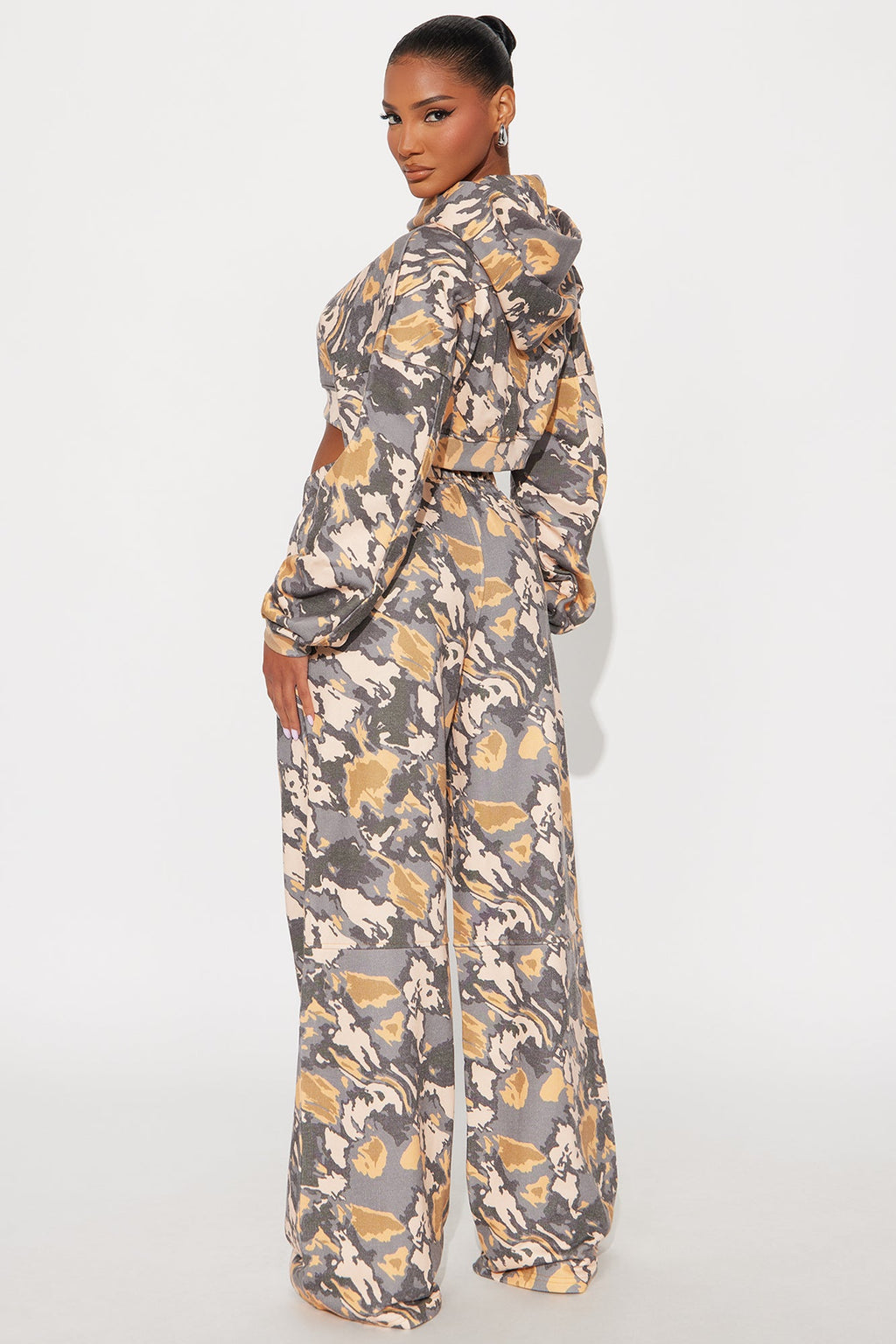 Always Lucky Camo Pant Set - Grey/combo