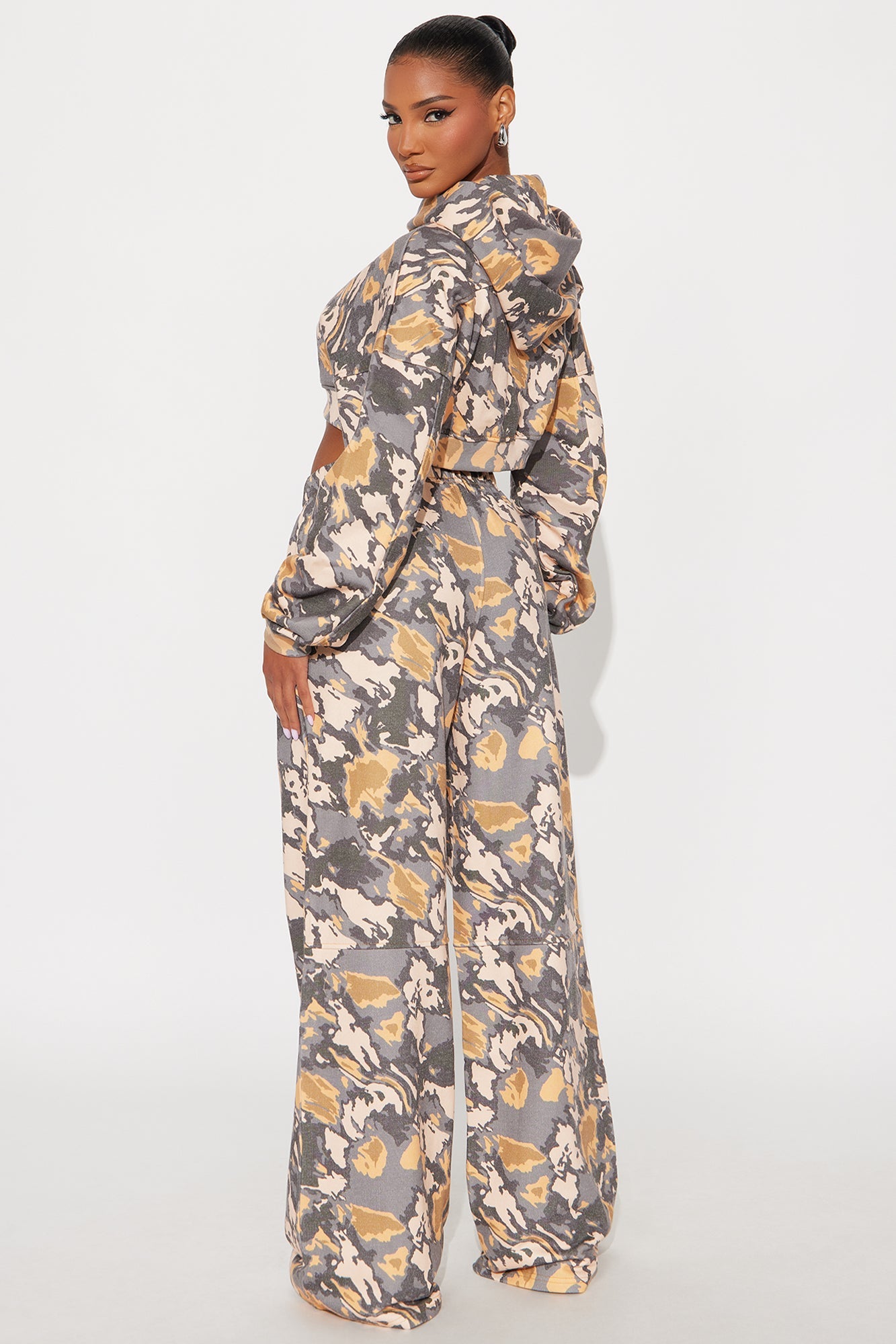 Always Lucky Camo Pant Set - Grey/combo