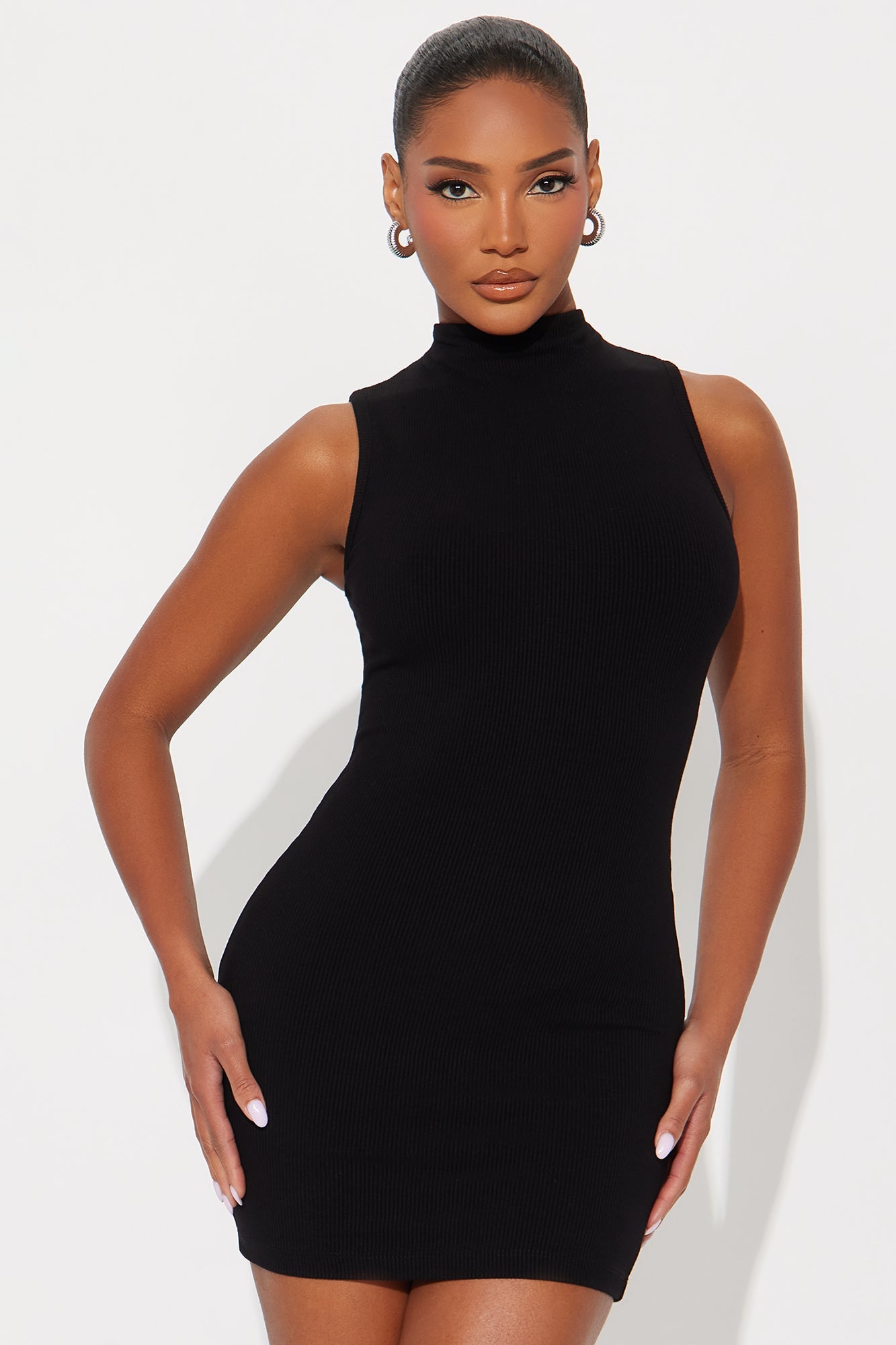 Amber Snatched Mini Dress - Black