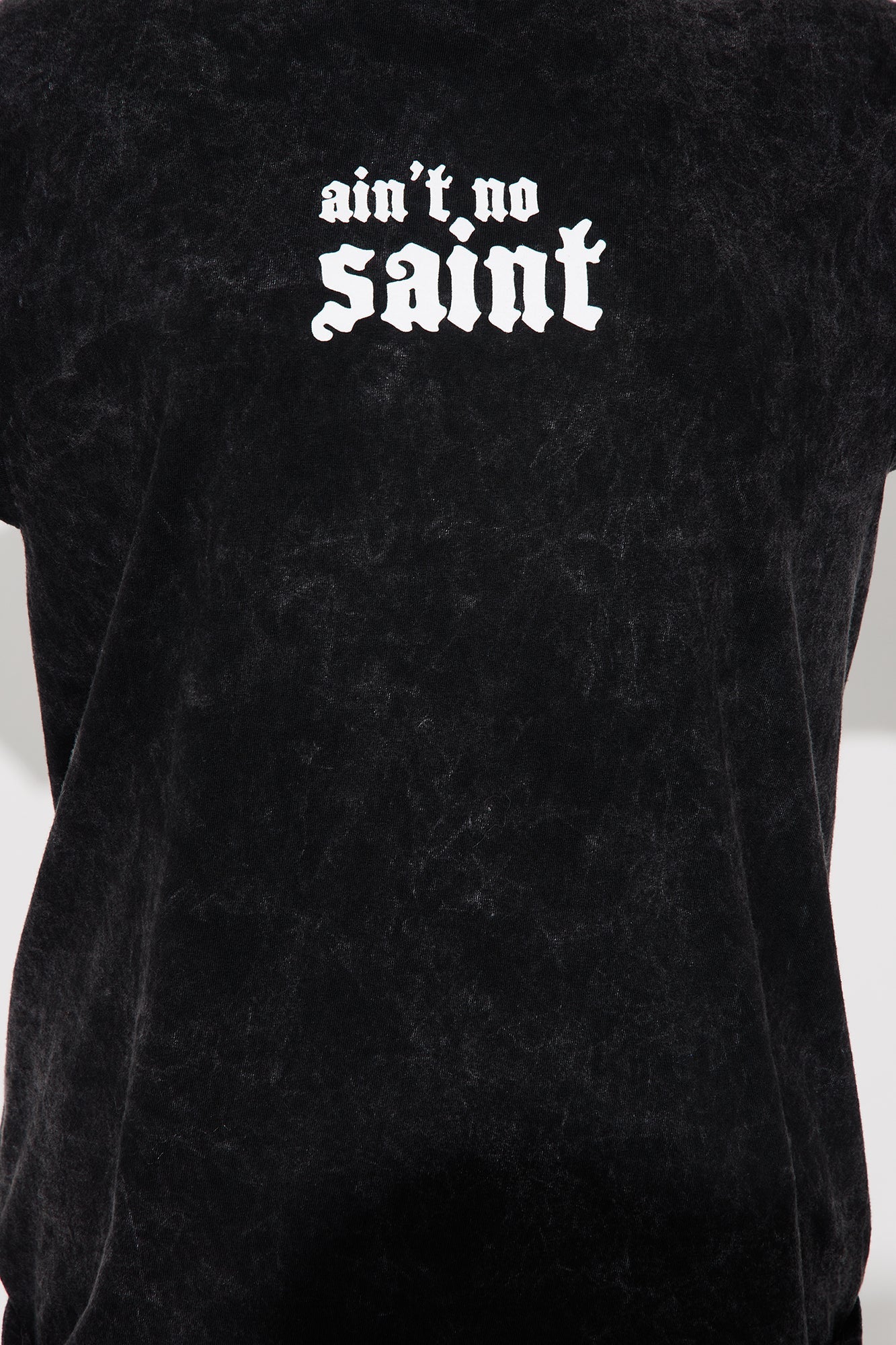 Ain't No Saint Washed Tee - Black