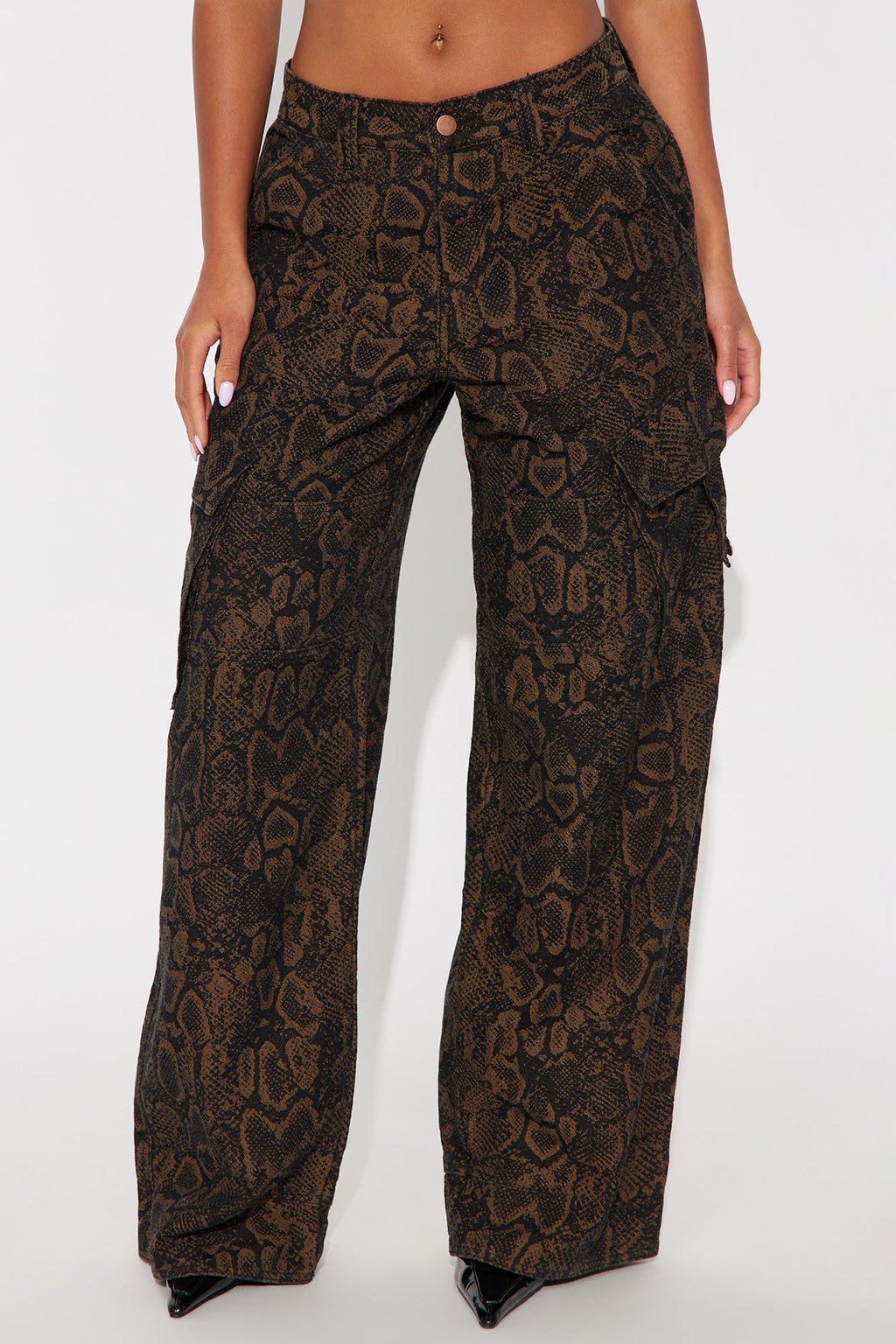 Bite Back Cargo Straight Leg Jeans - Brown/combo