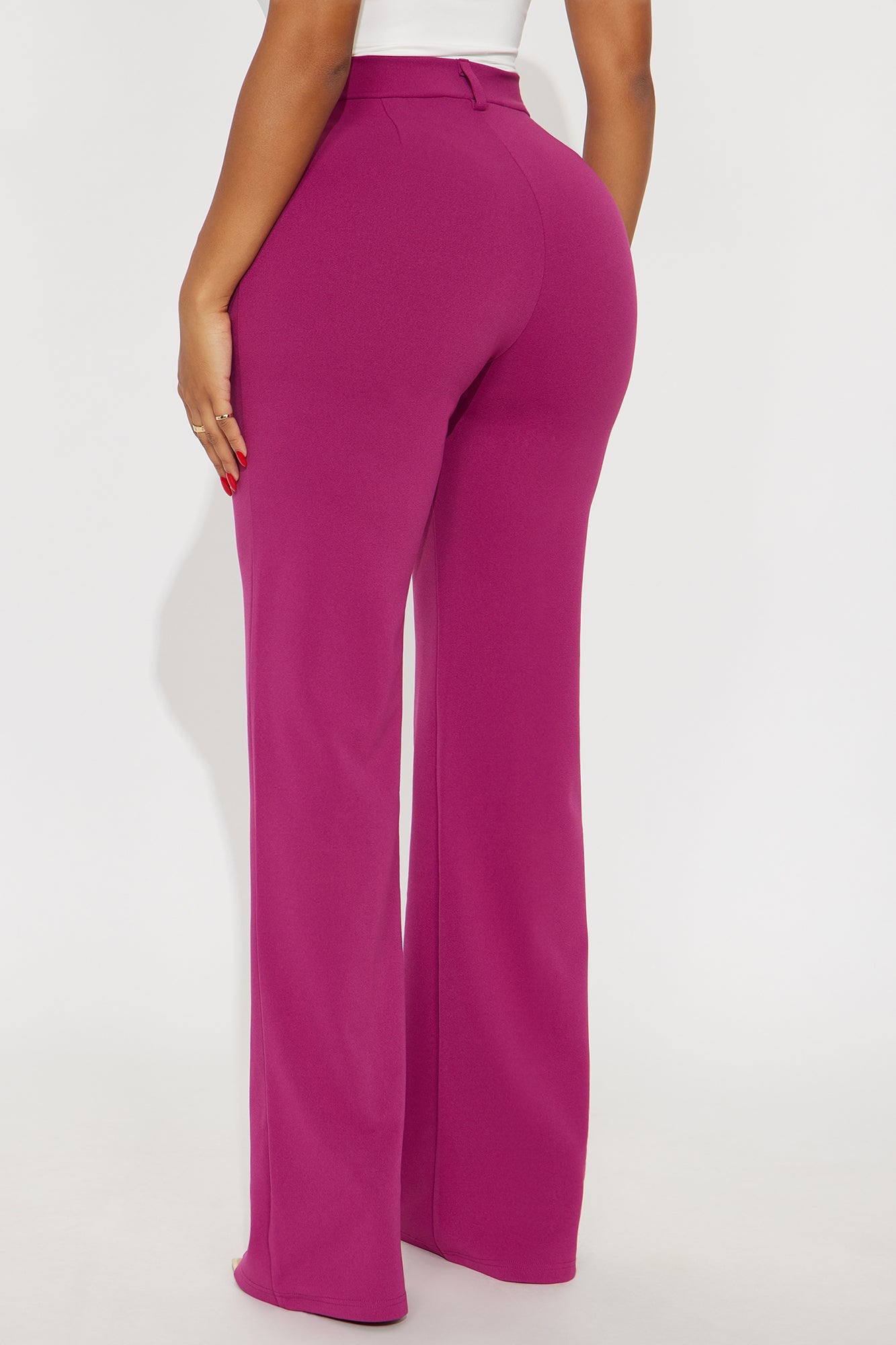 Heidi Wide Leg Trouser Pant - Raspberry